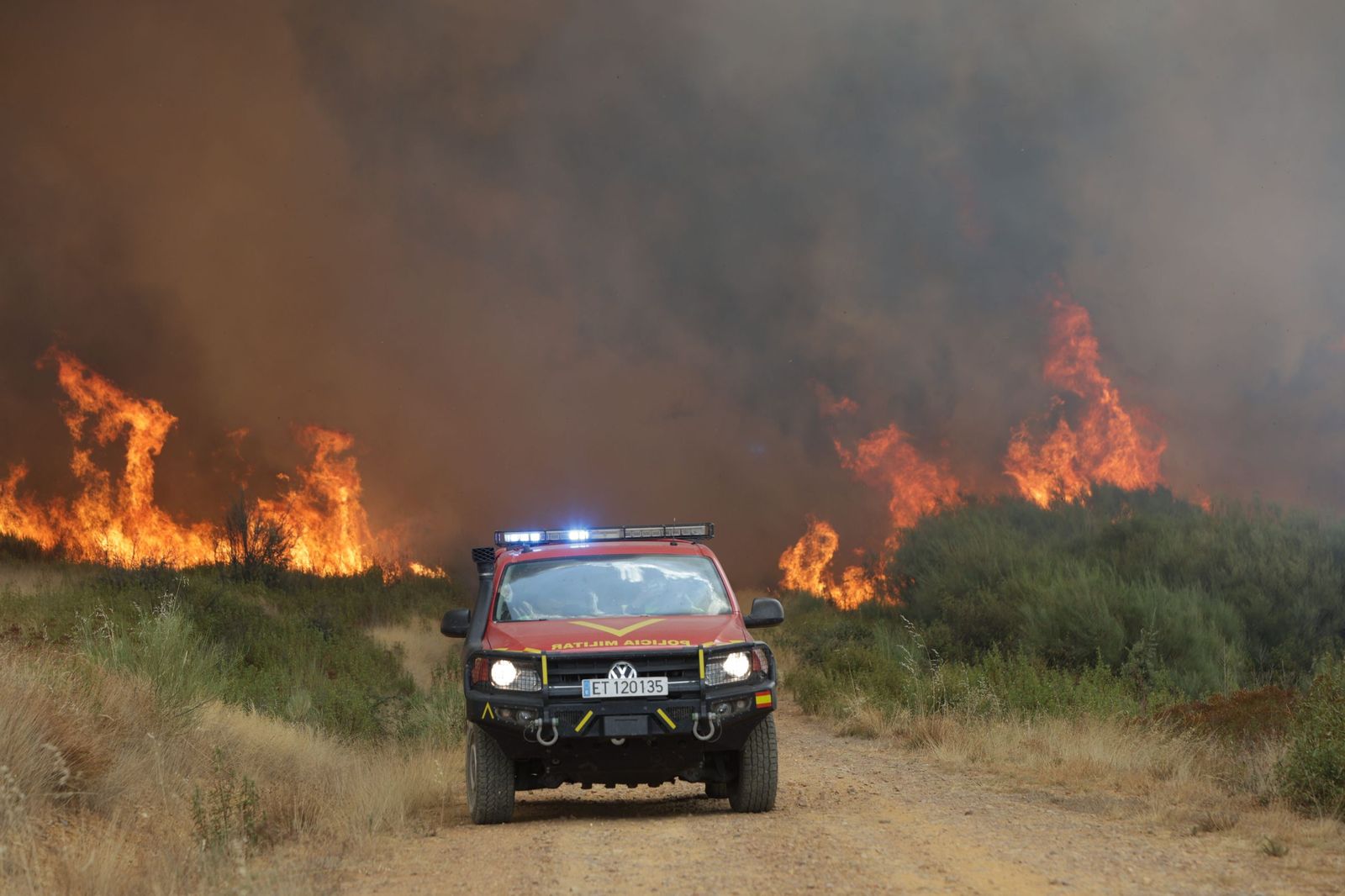 Incendio de Puercas. La situación entre Abejera y Riofrío
