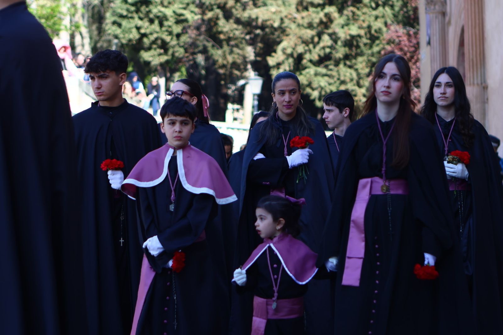 Procesión del encuentro de Nuestra Señora de la Alegría y Jesús Resucitado en el Domingo de Resurrección en Salamanca