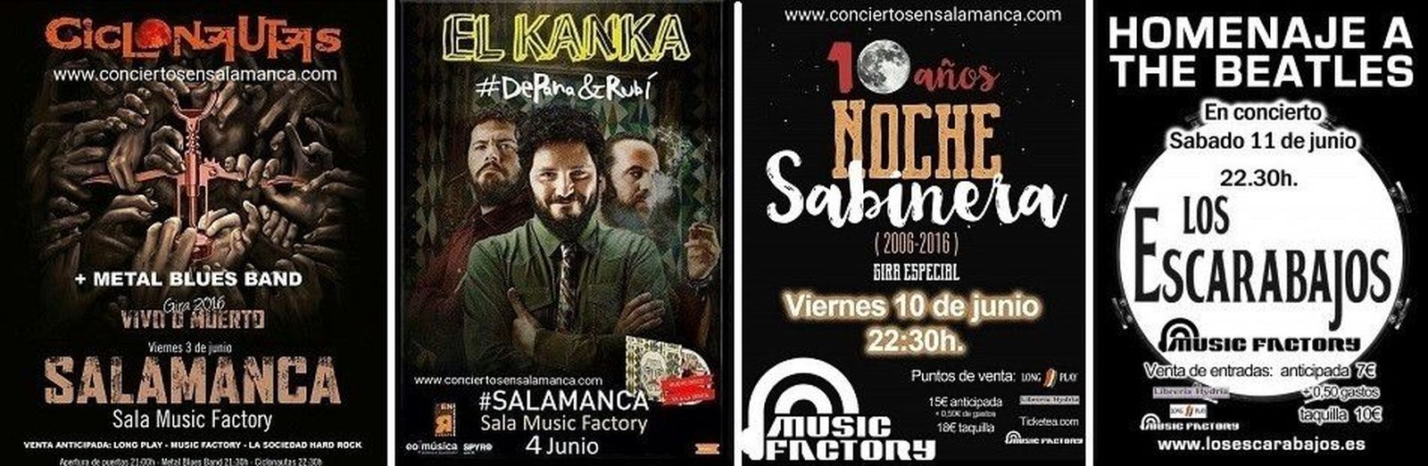 Conciertos de calidad en Music Factory durante la primera quincena de junio