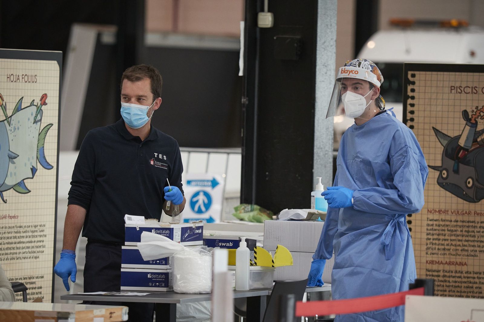 Puesto de realización de pruebas PCR