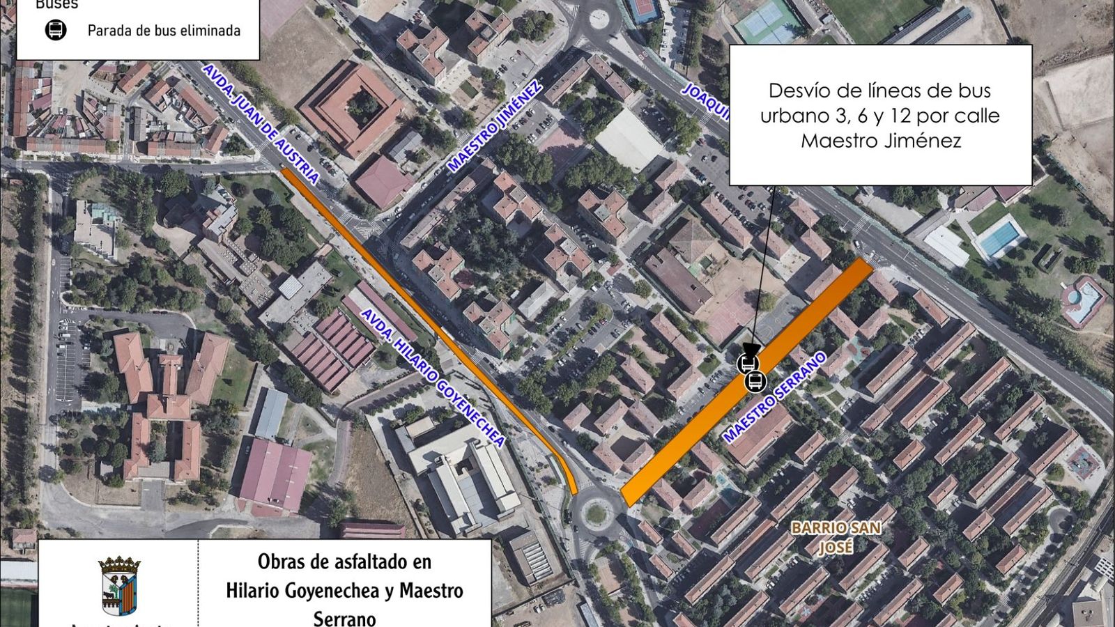 Cortes de tráfico asfaltado Maestro Serrano