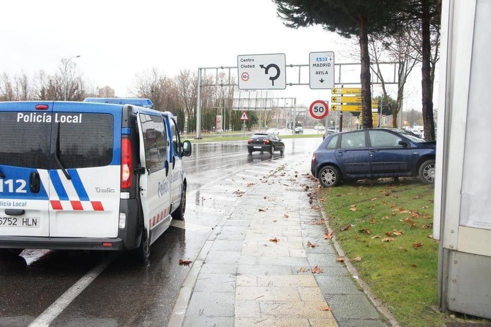 Accidente en la glorieta de Vettones y Vacceos