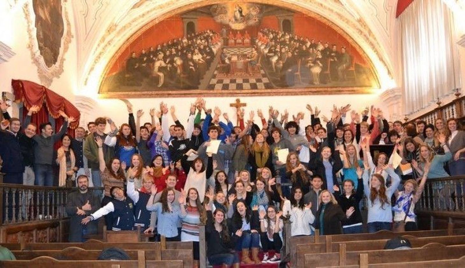 Despedida en la Universidad Pontificia a los alumnos del Walton High School de Atlanta