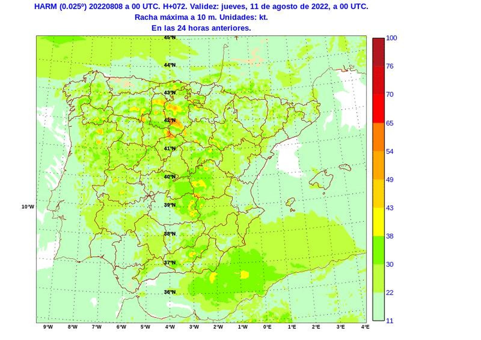 Previsión de viento. AEMET CyL