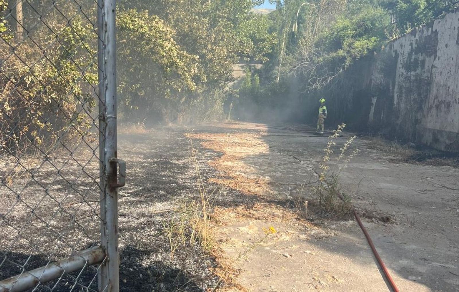 Incendio forestal en la Isla de la Aliseda en Béjar