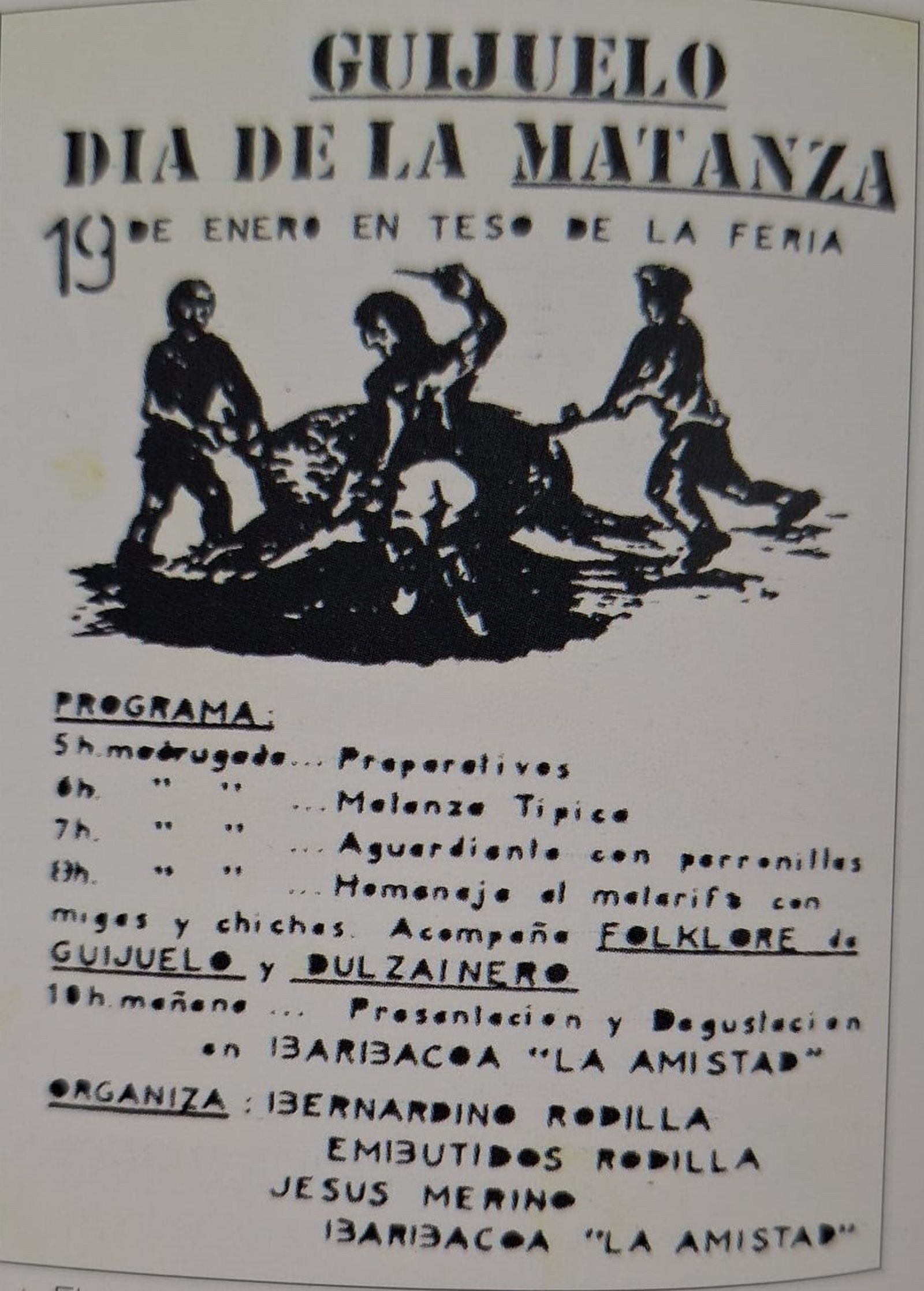 Primer cartel de la matanza recogido por Damián Martín