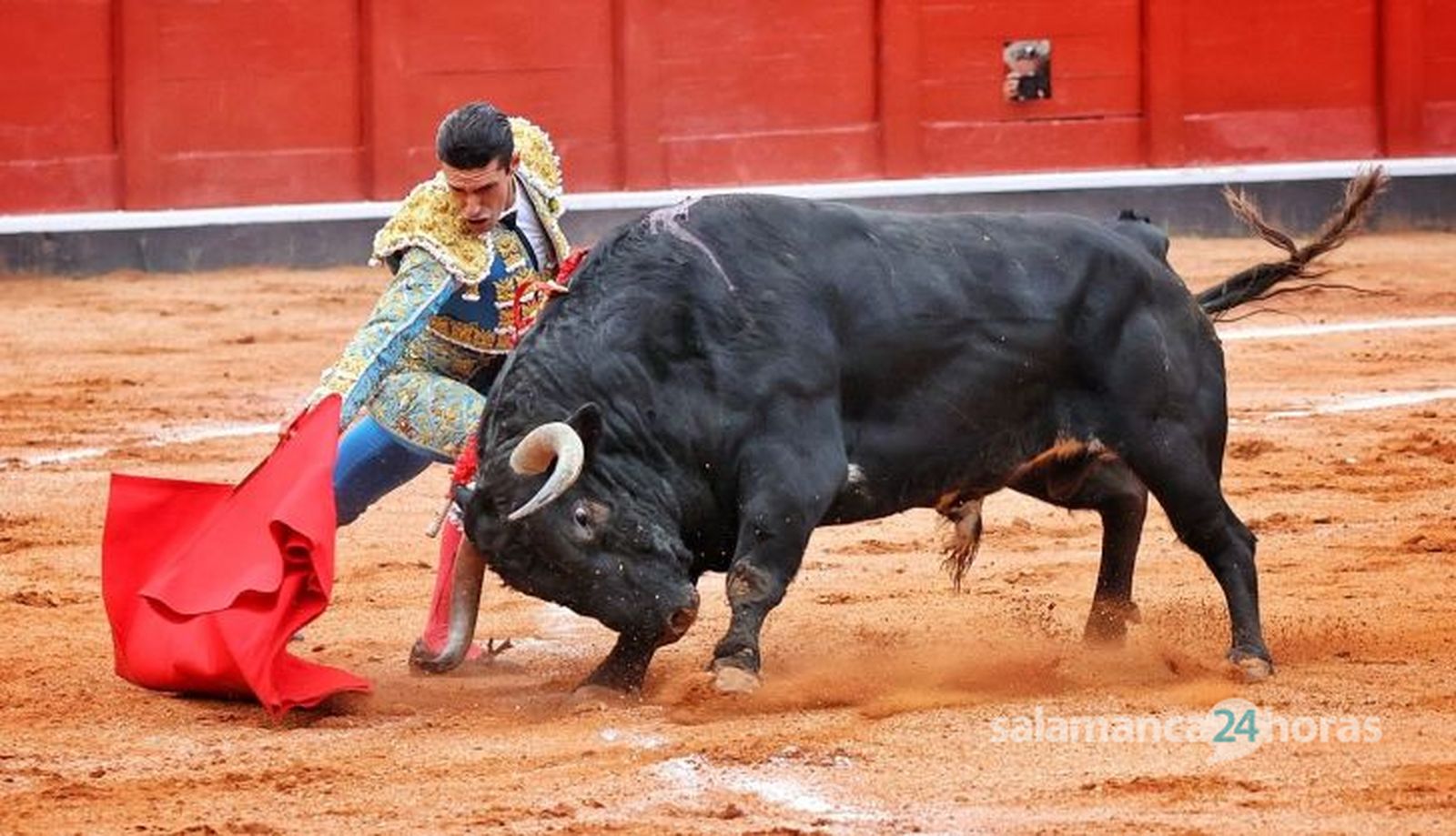 Alejandro Talavante y 'Carafina' del hierro de 'El Puerto de San Lorenzo'. Fotos Andrea M. 