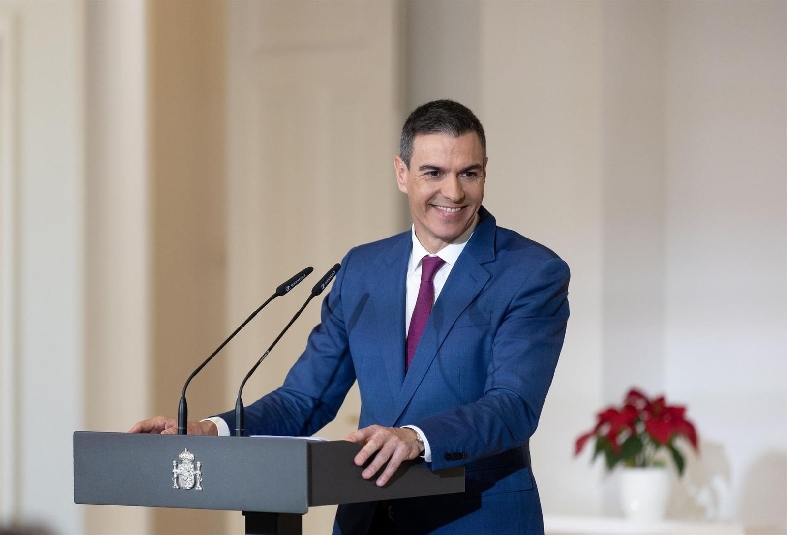 El presidente del Gobierno, Pedro Sánchez, comparece tras la reunión del Consejo de Ministros en el Palacio de la Moncloa. Eduardo Parra - Europa Press.