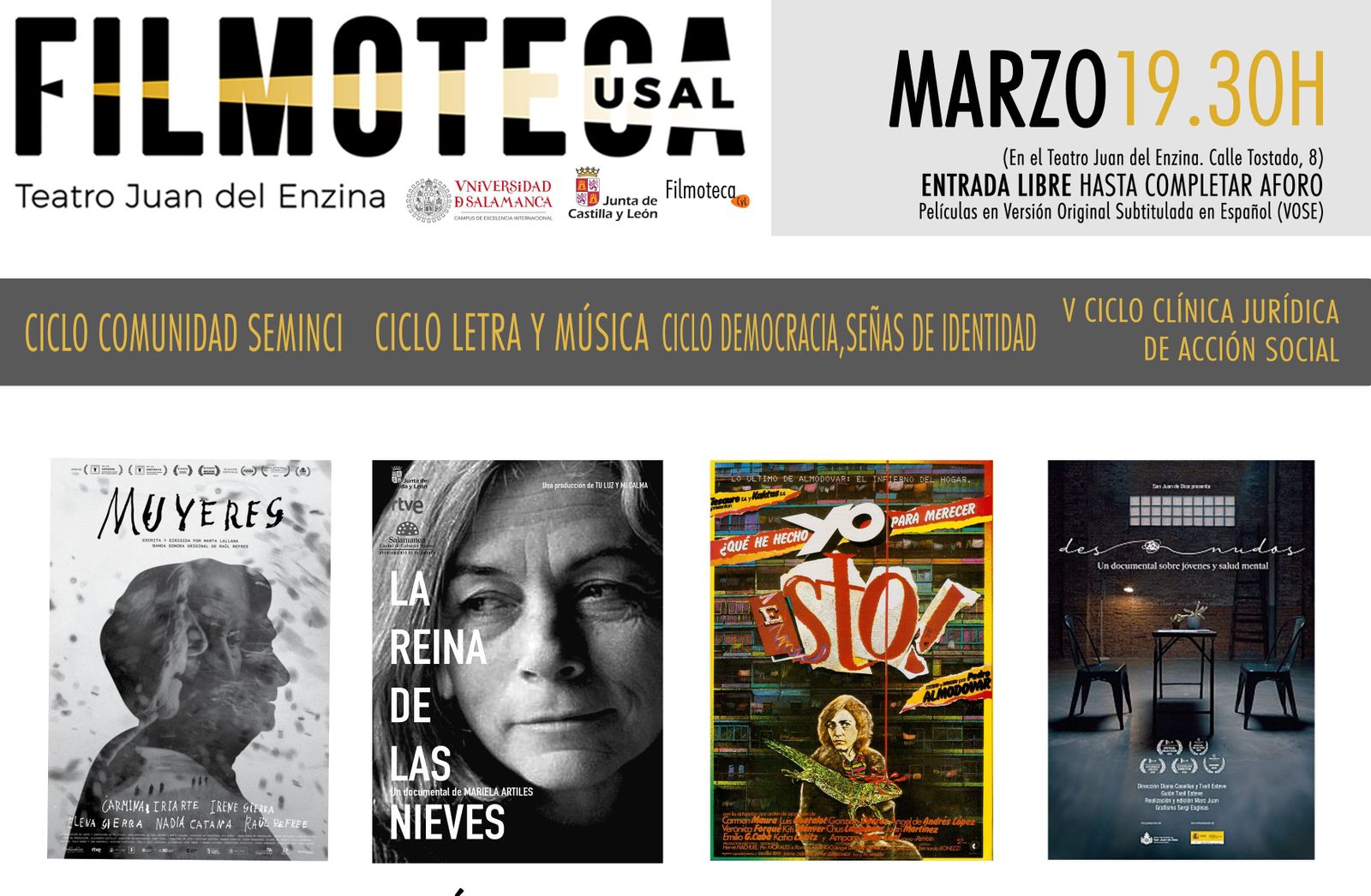 Cartel del mes de marzo de la Filmoteca. Foto JCyL