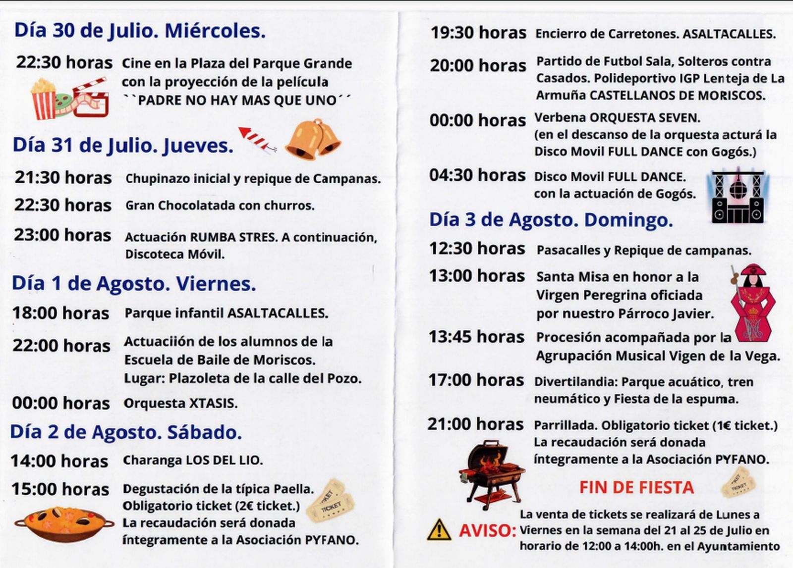 Programa de fiestas de Moriscos 2025