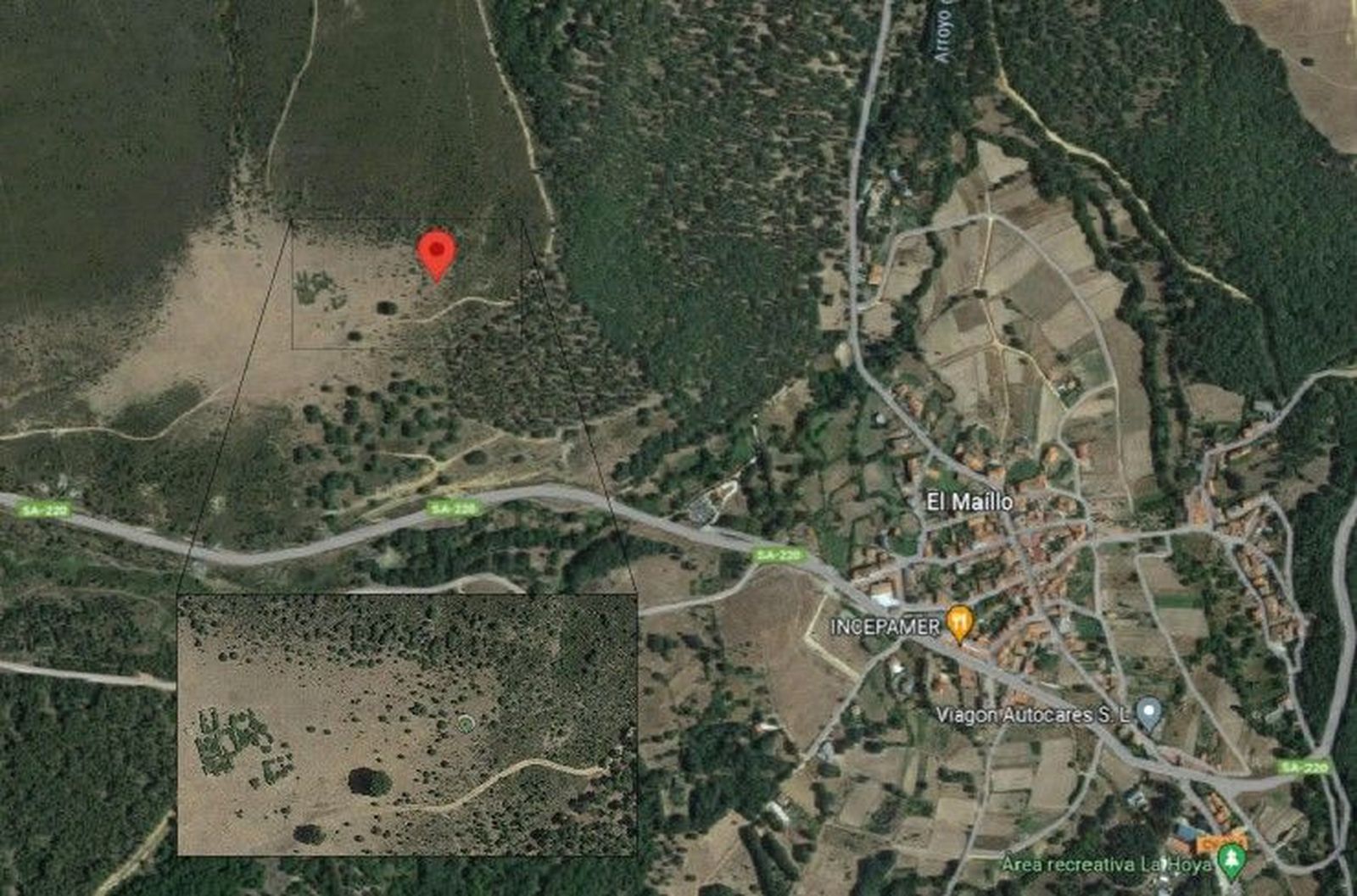 Localización nuevo mirador astronómico El Maillo