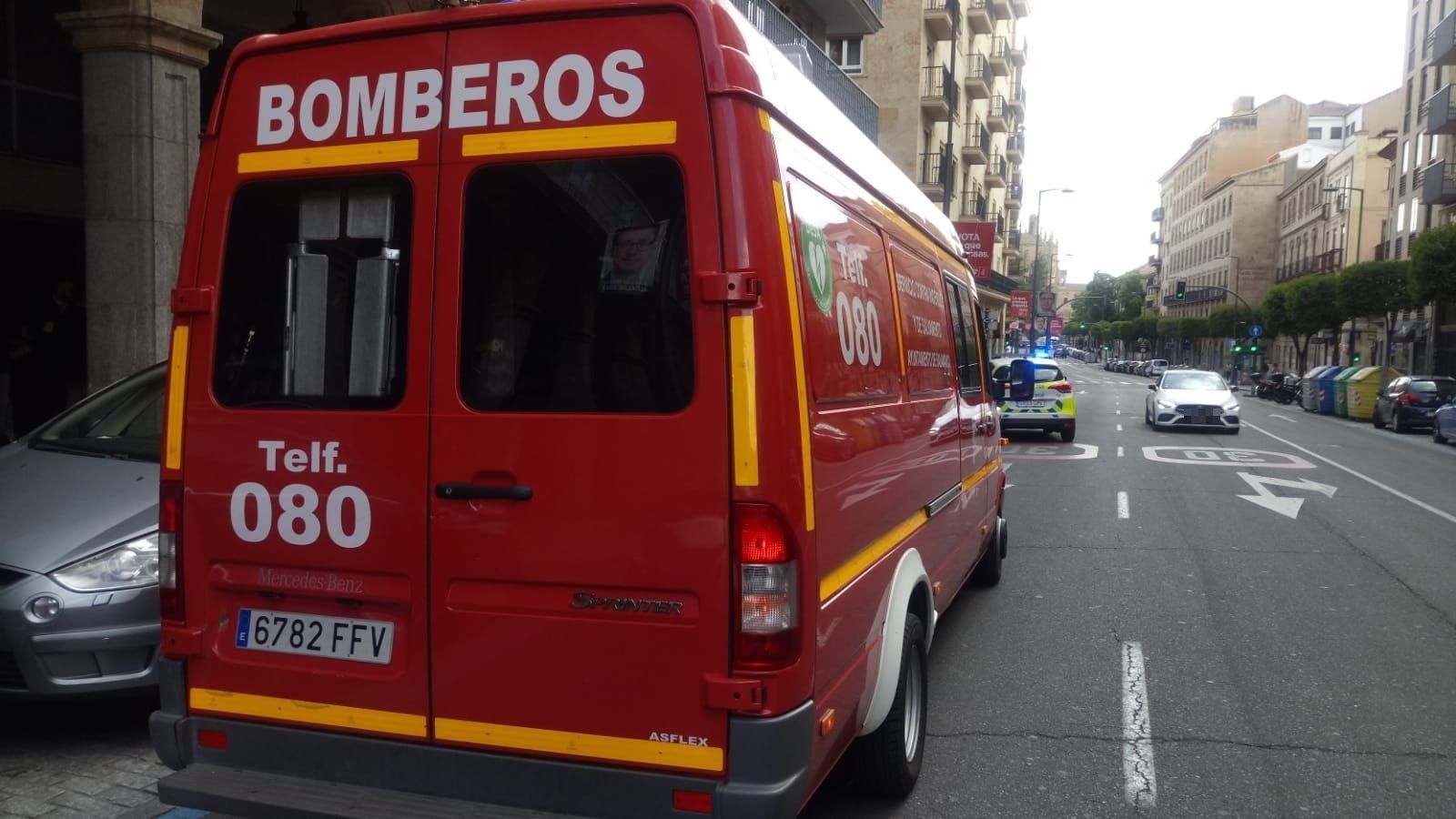 Bomberos en Gran Vía