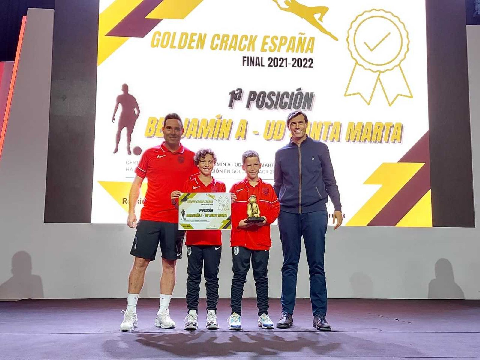 Benjamín A UD Santa Marta en la Gala Golden Crack