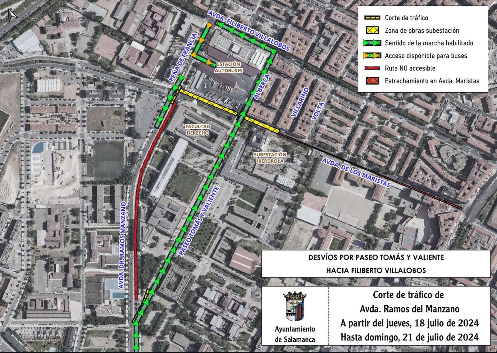 Cortes de trafico avenida Maristas