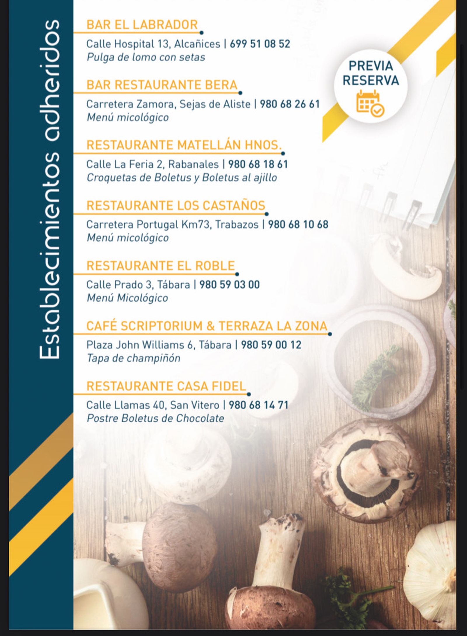 Establecimientos participantes