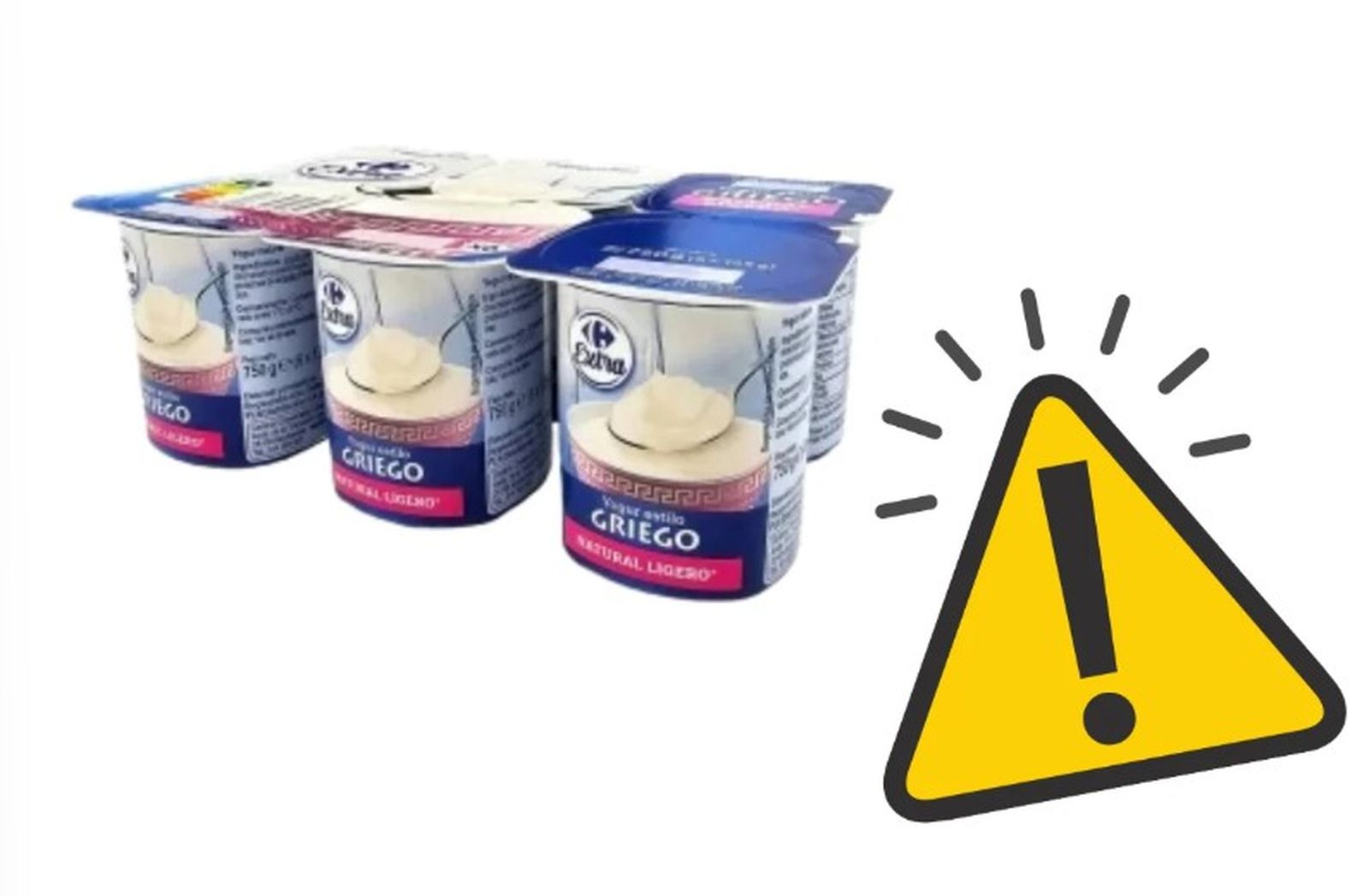 Yogur griego natural de Carrefour afectado por la presencia de gluten y/o frutos de cáscara