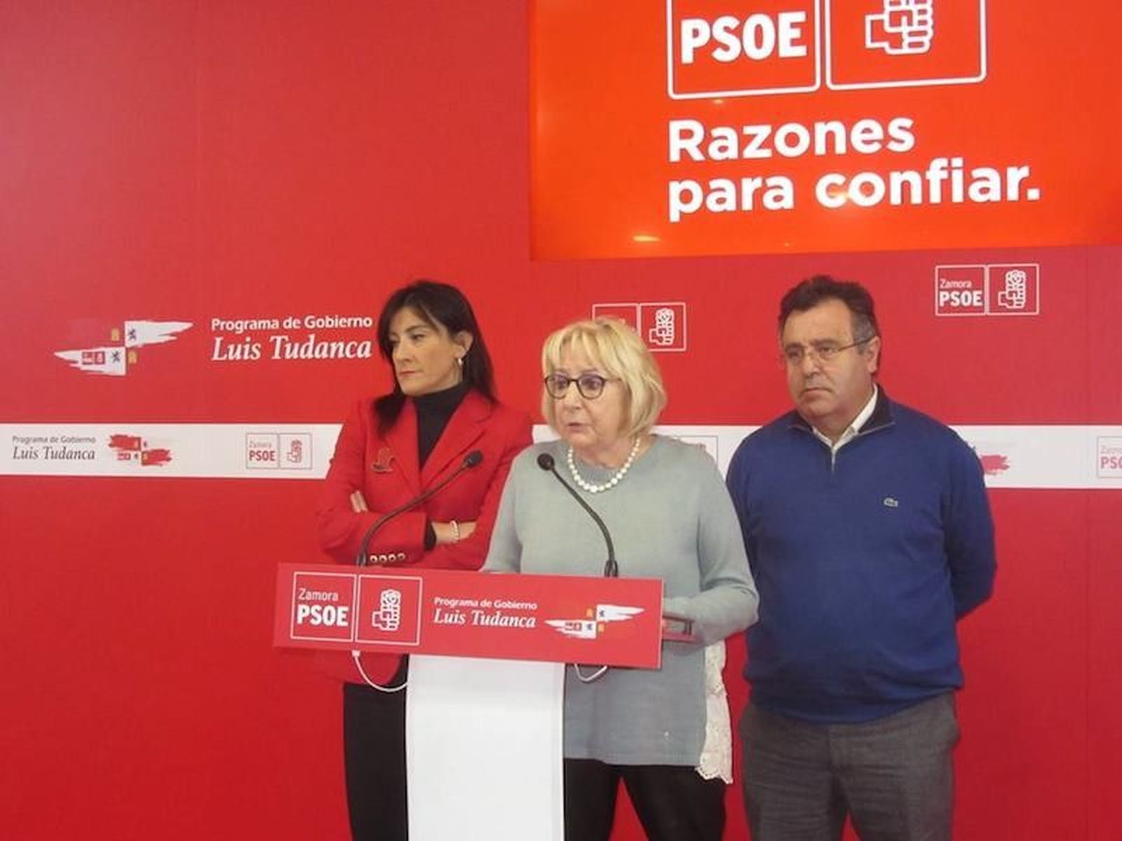 PSOE Zamora. Inmaculada García Rioja, Ana Sánchez y JI Martín Benito