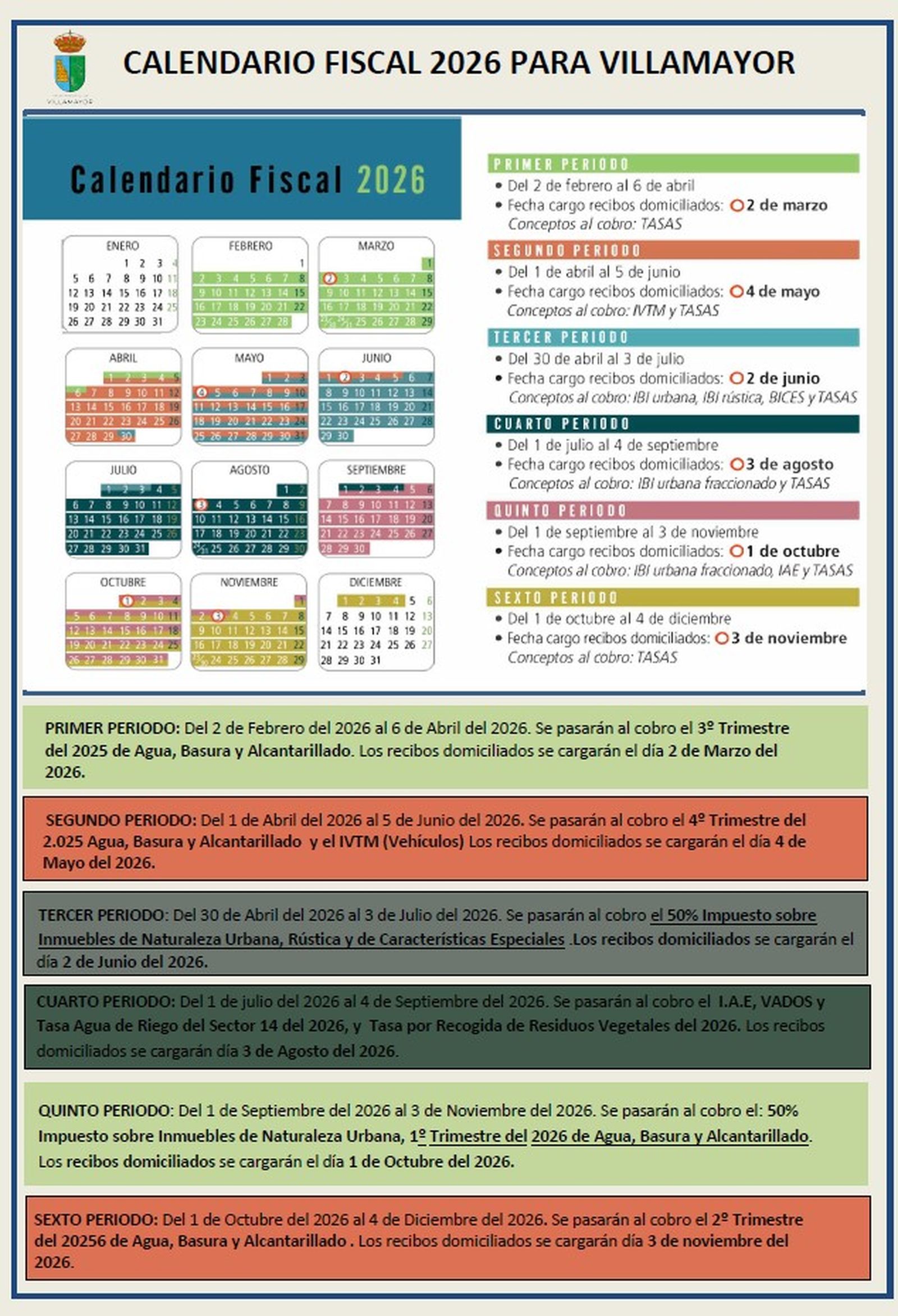 Calendario fiscal Villamayor