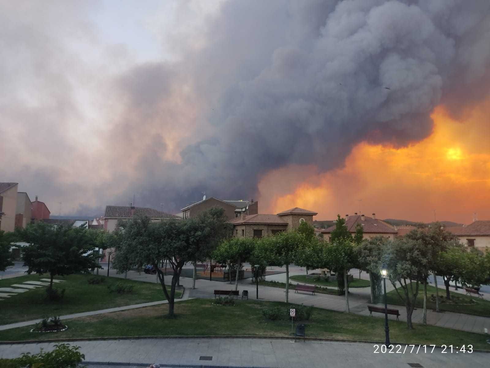 Imagen del incendio de Losacio