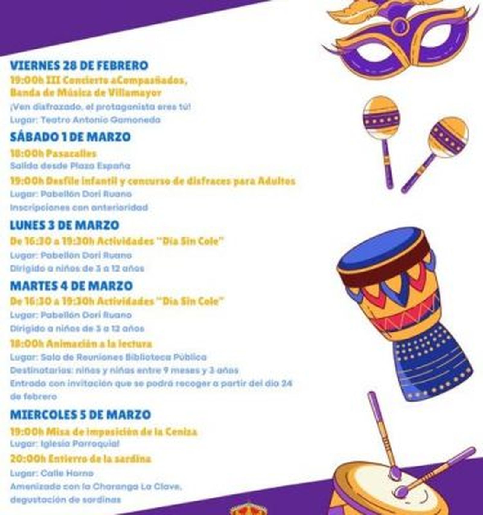 Programación de los Carnavales 2025 en Villamayor
