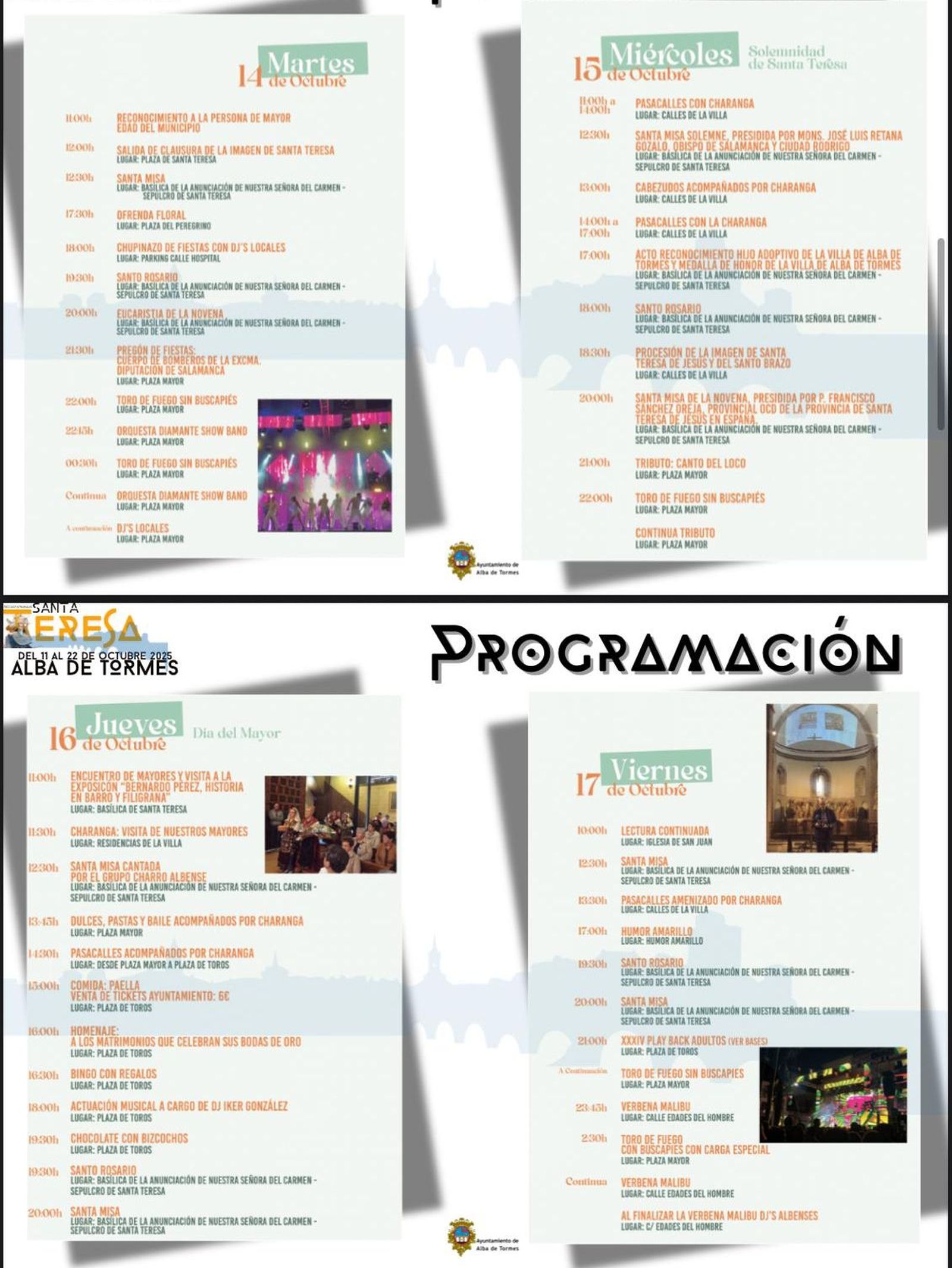 Fiestas Santa Teresa 2025 Alba de tormes