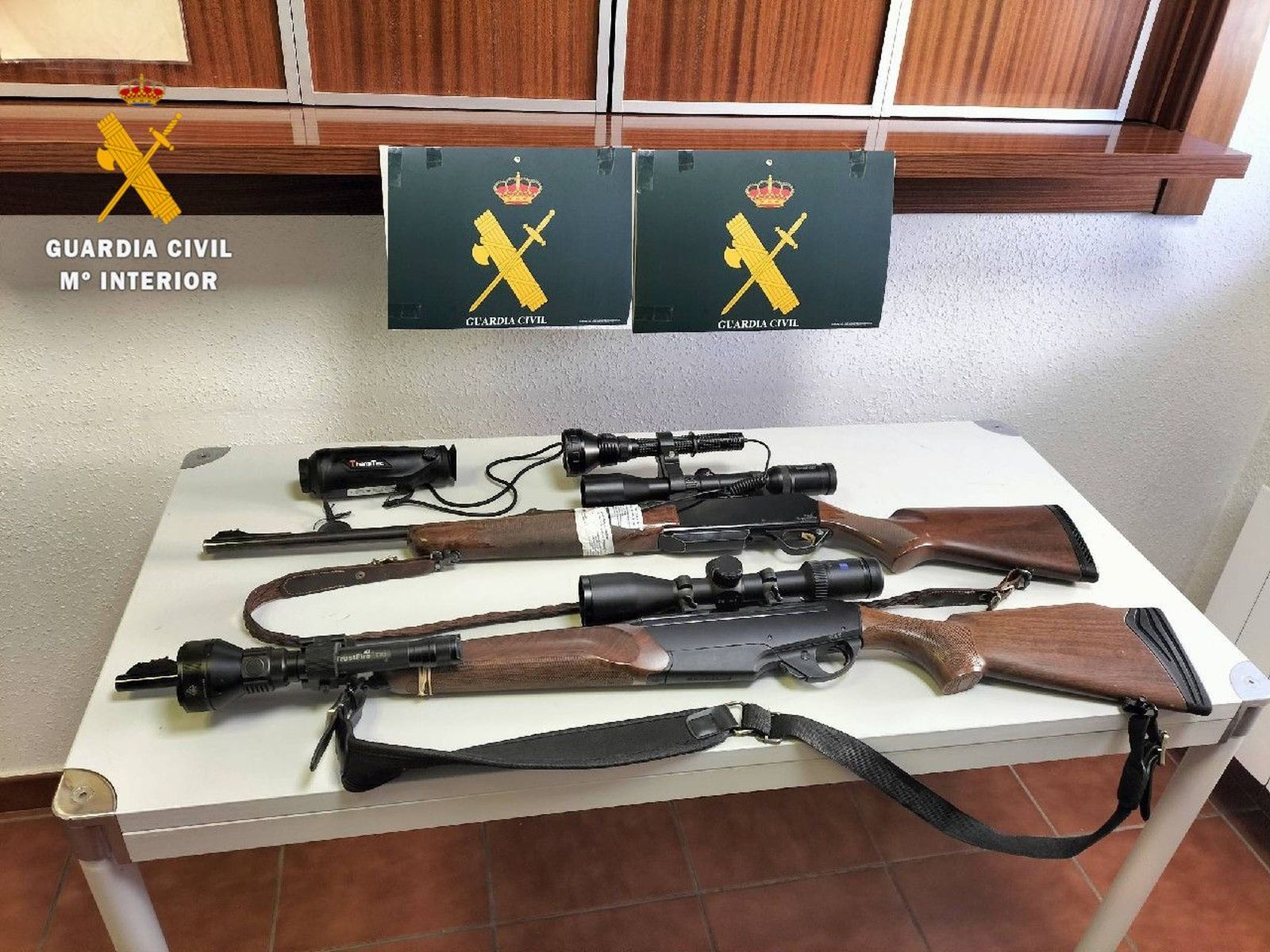 Armas incautadas a dos cazadores furtivos en Monsagro
