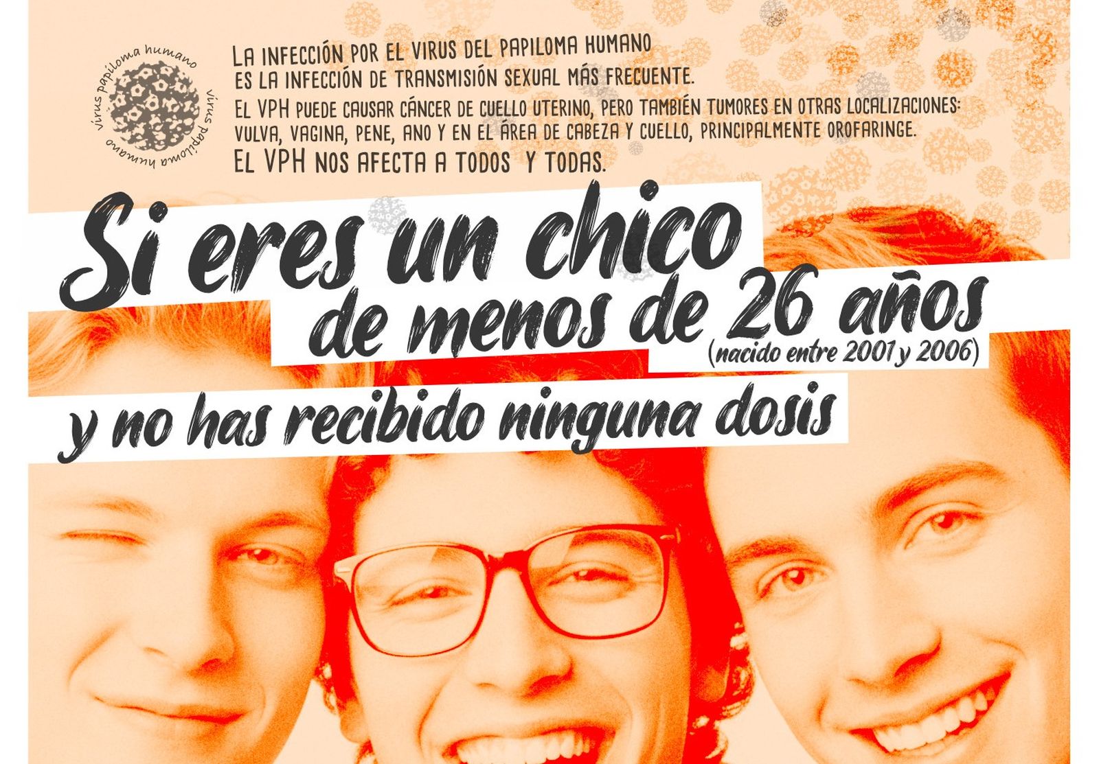 Cartel vacunación frente al VPH en varones hasta los 25 años