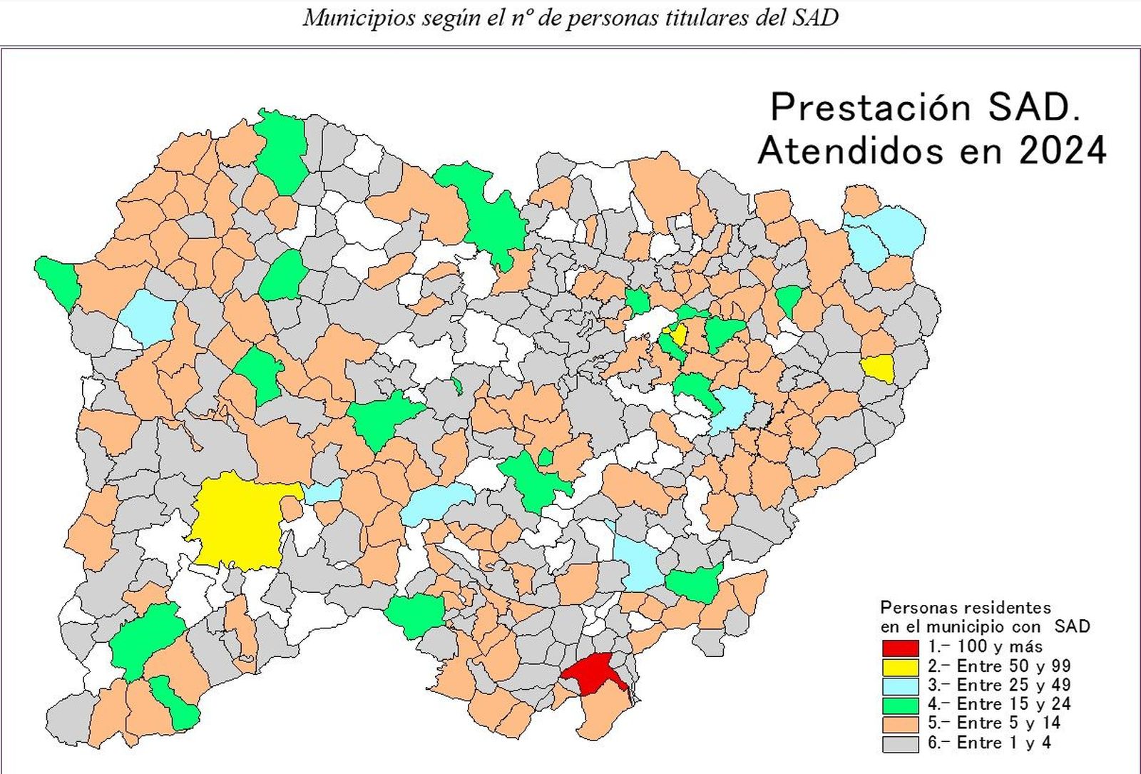 Municipios según peresonas titulares de Ayuda a Domicilio en Salamanca