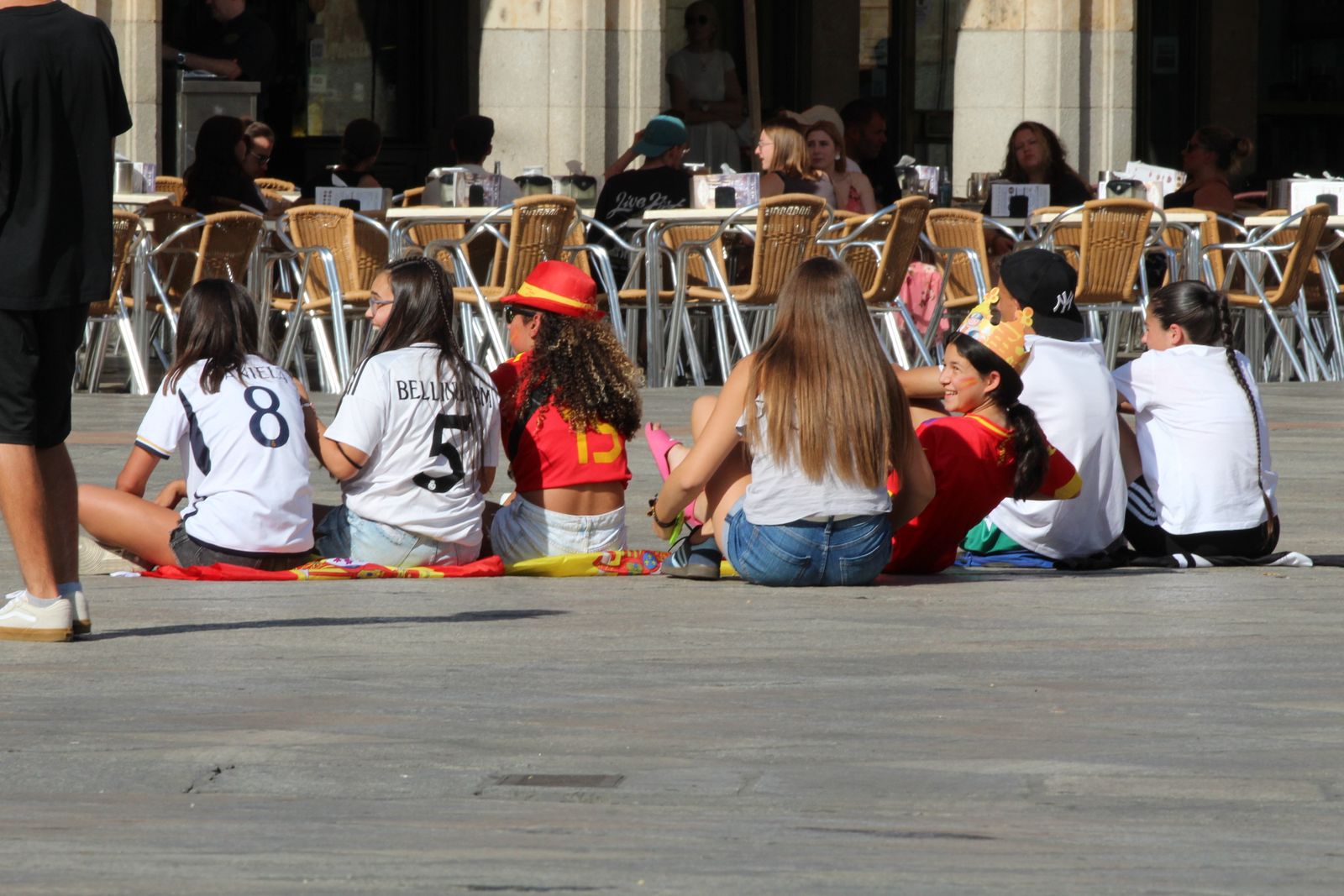 Final de la Eurocopa femenina 2025, vivida en la Plaza Mayor de Salamanca