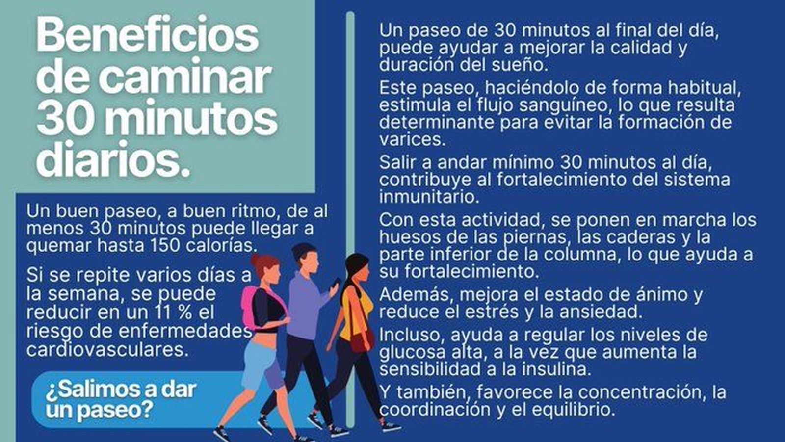 Sacyl recomienda aminar 30 minutos al día