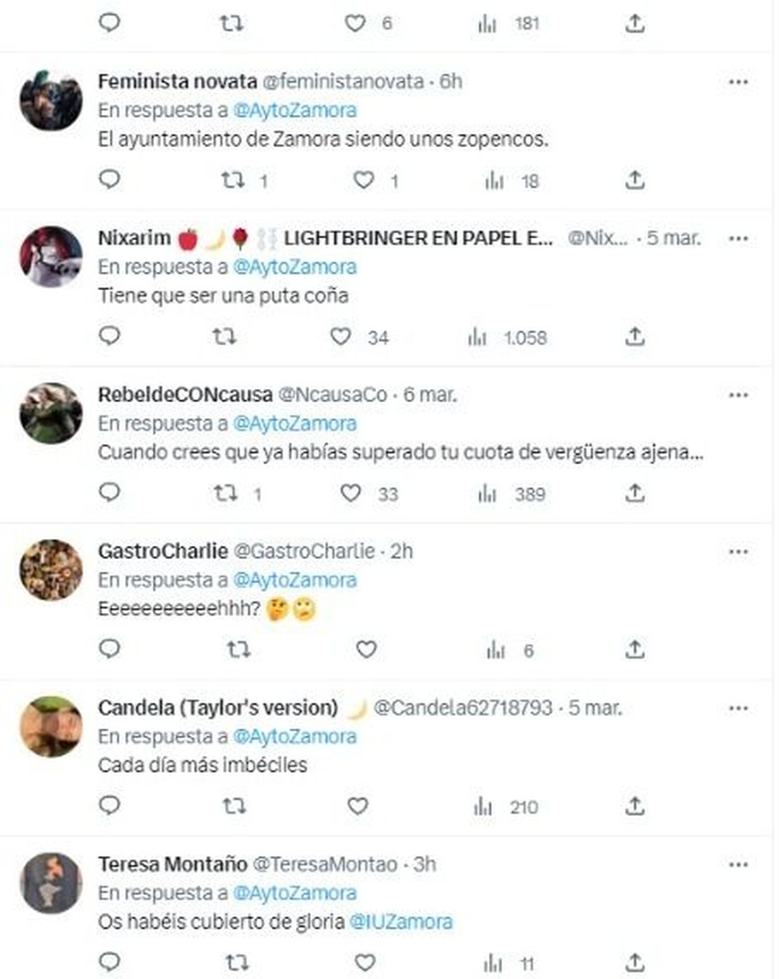 Imagen de la red social Twitter en respuesta a la campaña del Ayuntamiento de Zamora