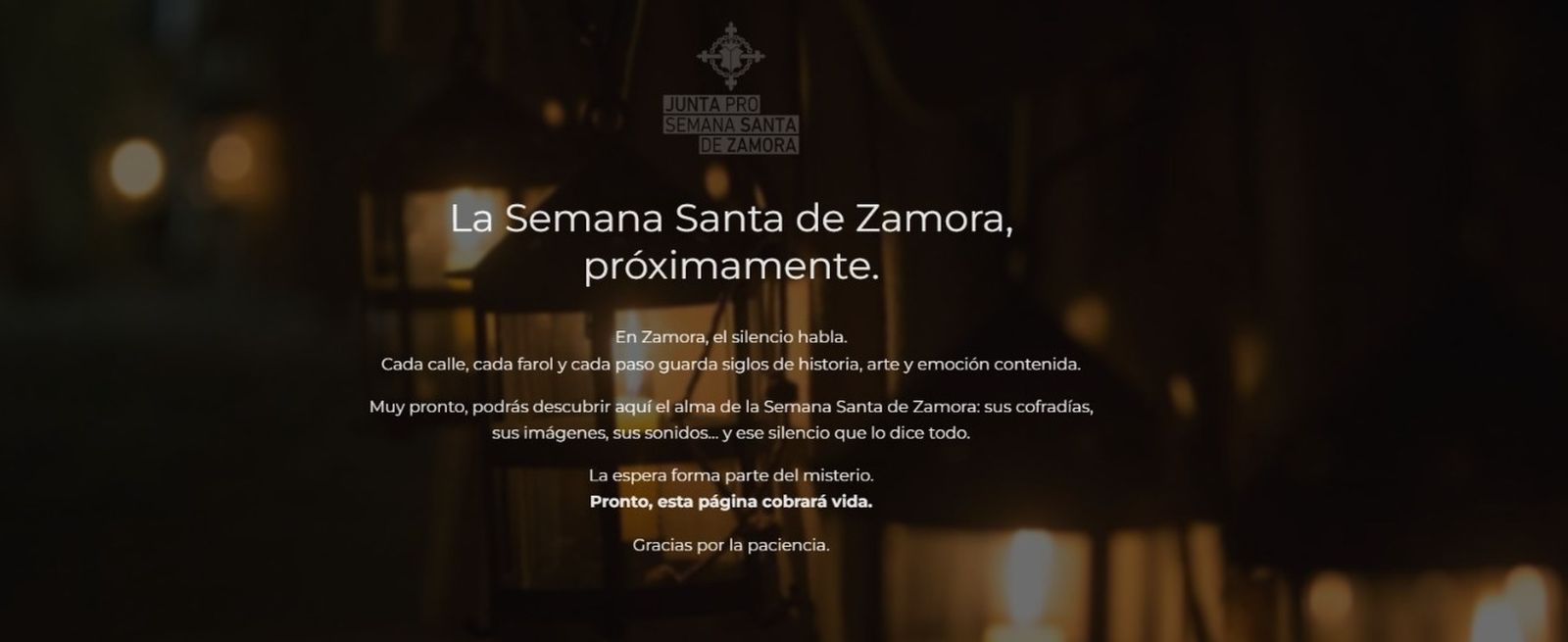 Imagen actual de la web de la Junta Pro Semana Santa
