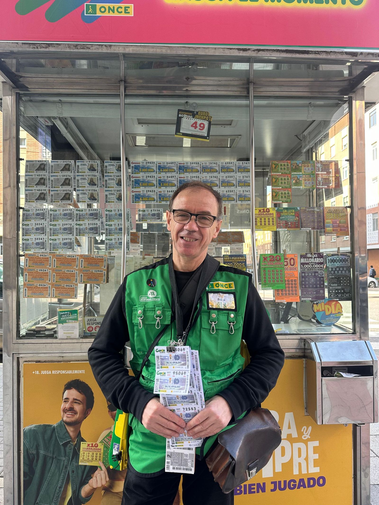 Felipe Urban Marcos vendedor del otro cupón premiados en el Cuponazo de la ONCE del sorteo del 20 de marzo