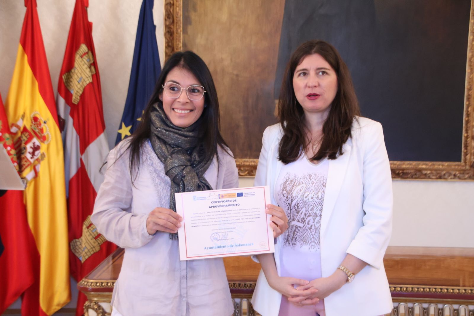 Entrega de diplomas de los primeros cursos de formación del proyecto Laboris Helmántica