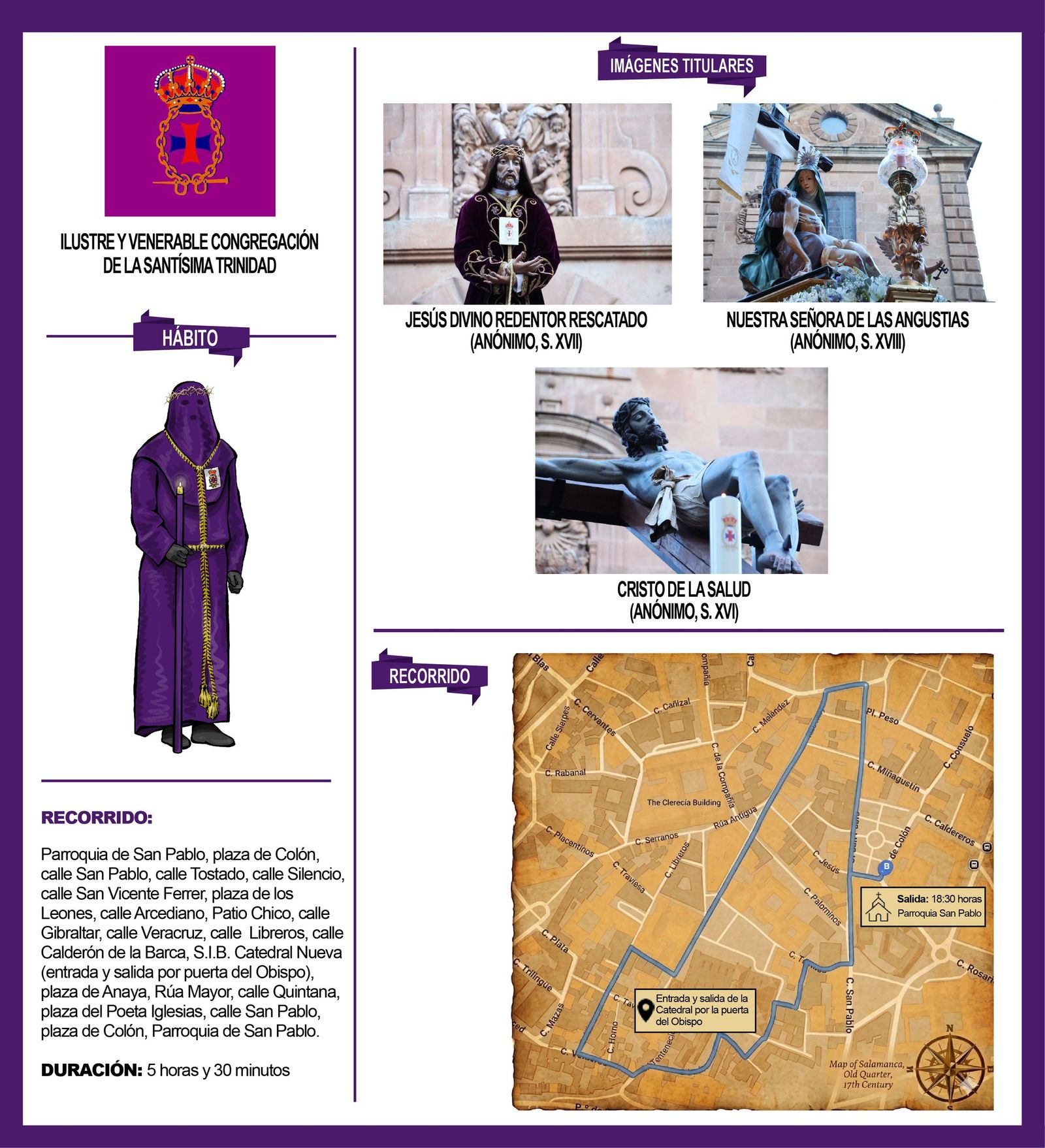 Infografía de la procesión de la Congregación de la Santísima Trinidad