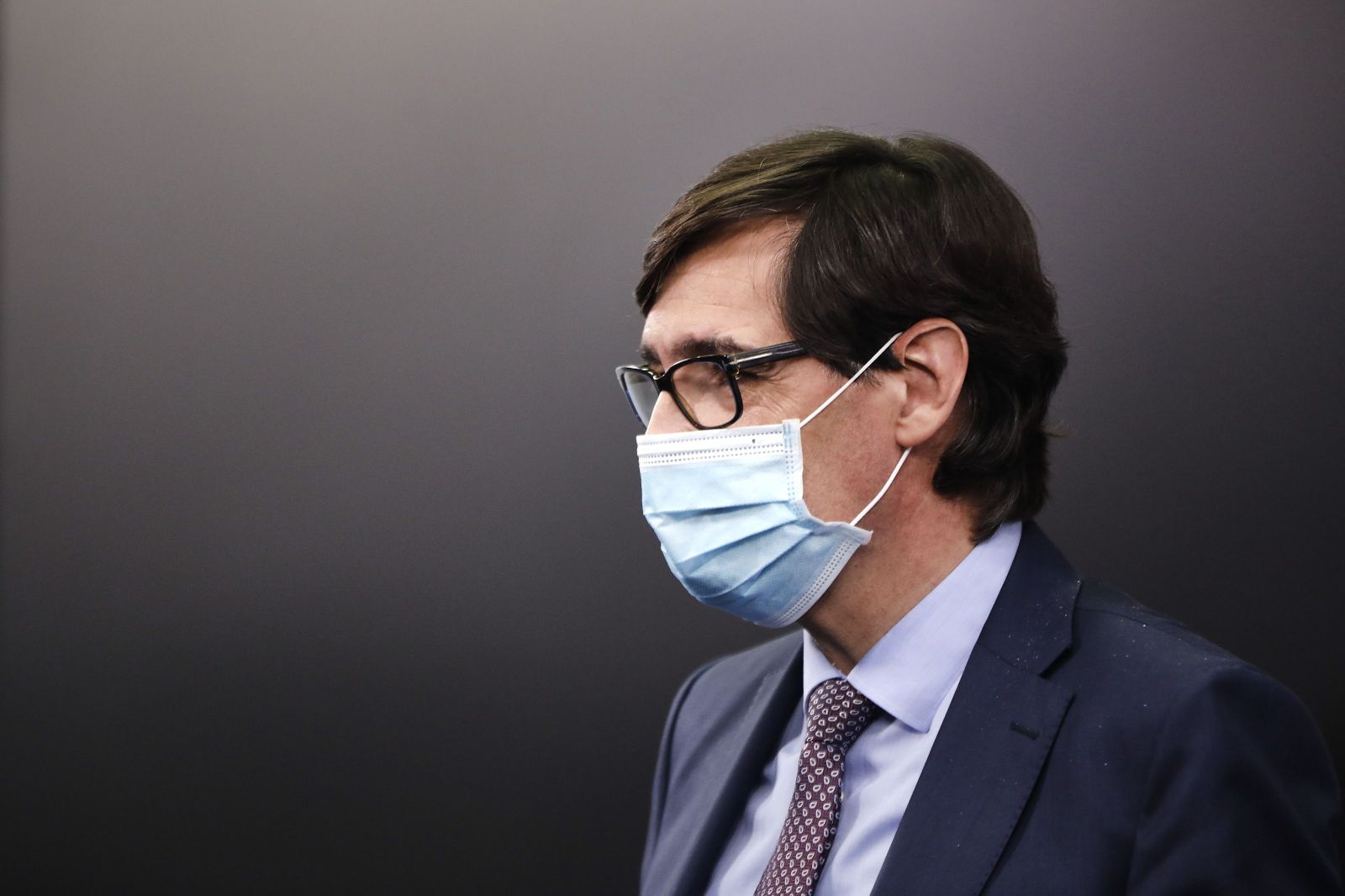 El ministro de Sanidad, Salvador Illa, comparece en rueda de prensa para detallar el proyecto de PGE 2021 correspondientes a Sanidad, en Moncloa, Madrid (España), a 30 de octubre de 2020.