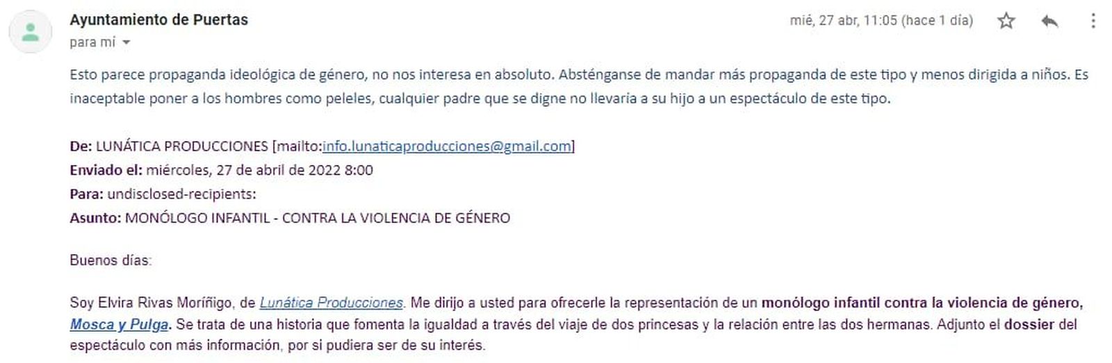 Respuesta ayuntamiento de Puertas 