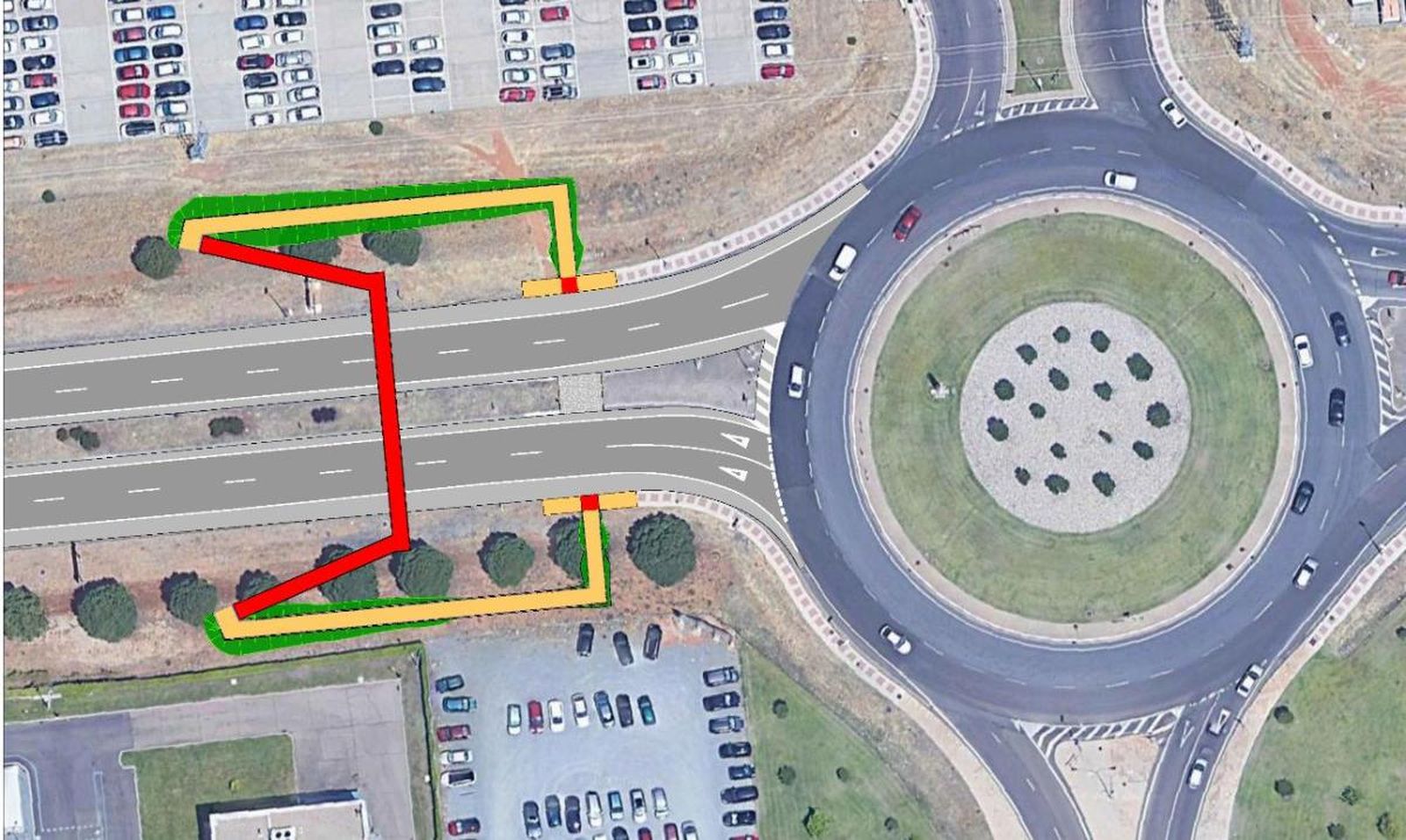 Proyecto pasarela entre el Montalvo II y III sobre la Ronda Sur en Carbajosa
