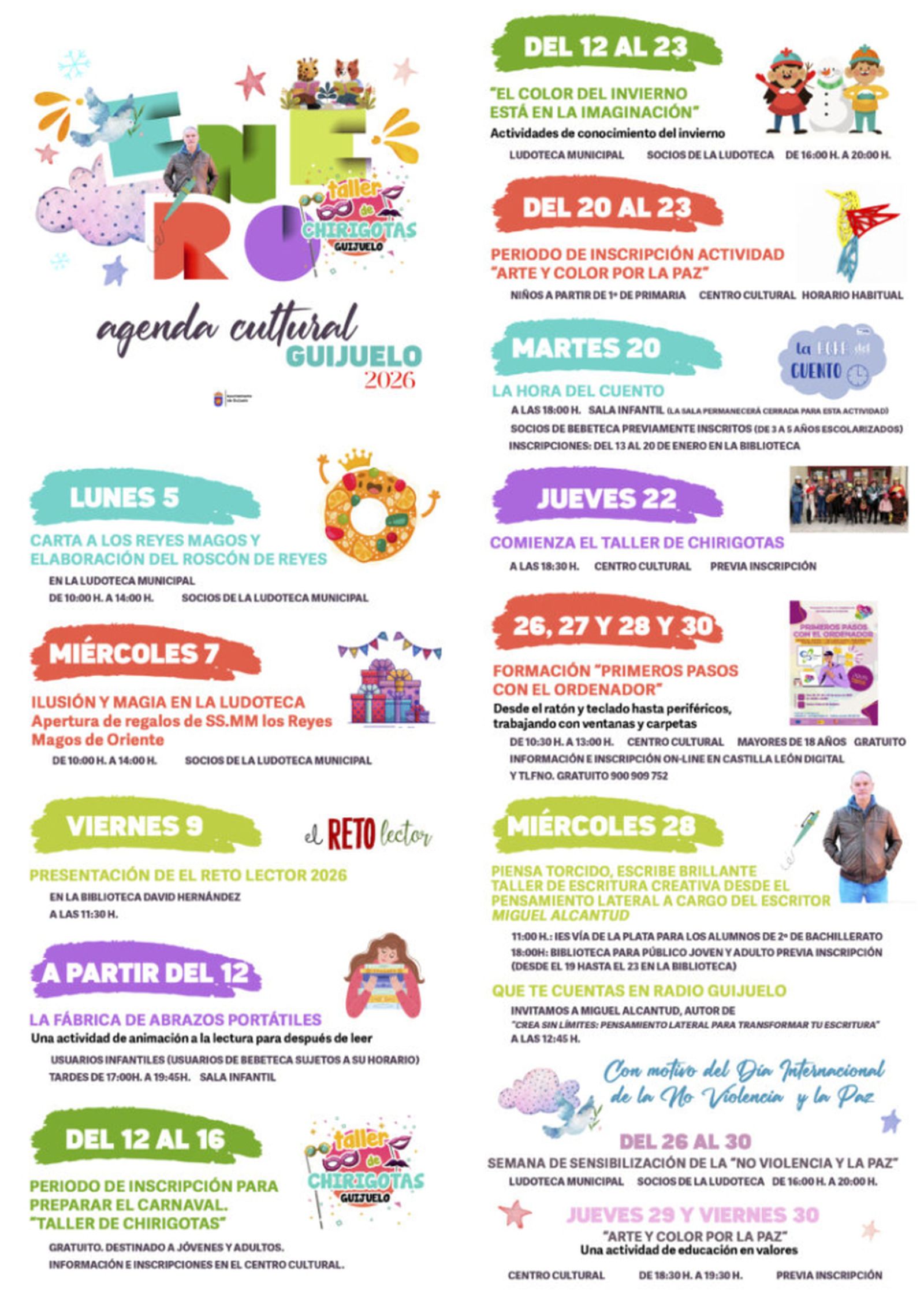 Enero llega cargado de actividades culturales en Guijuelo