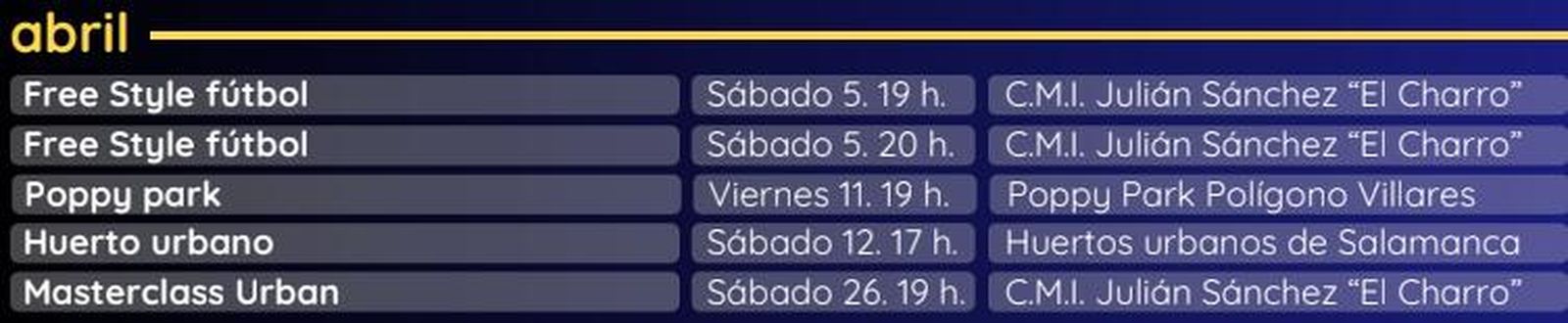 Programación Salamanca a Tope 2025