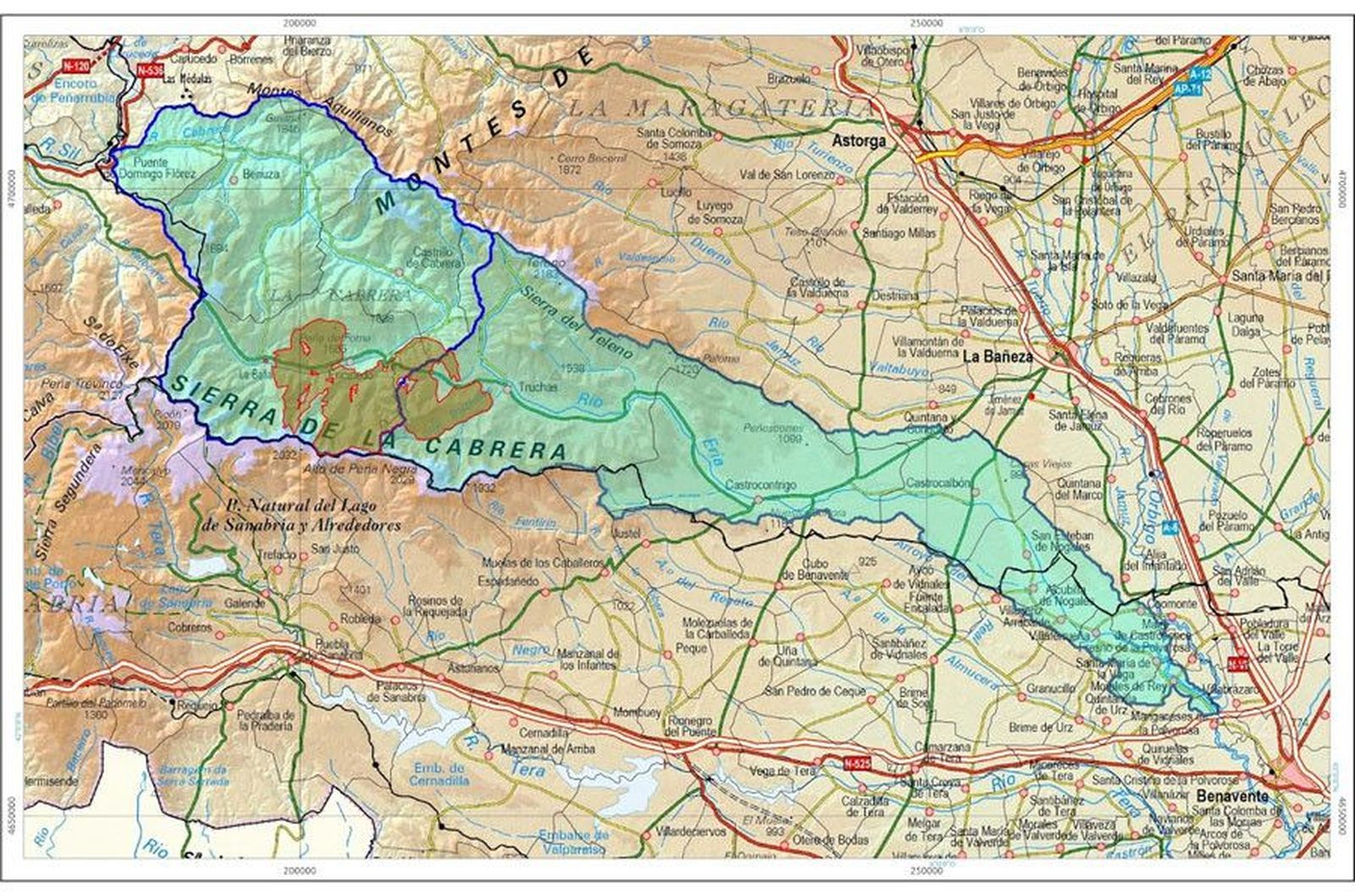Mapa hidrologico afectado cabrera incendio