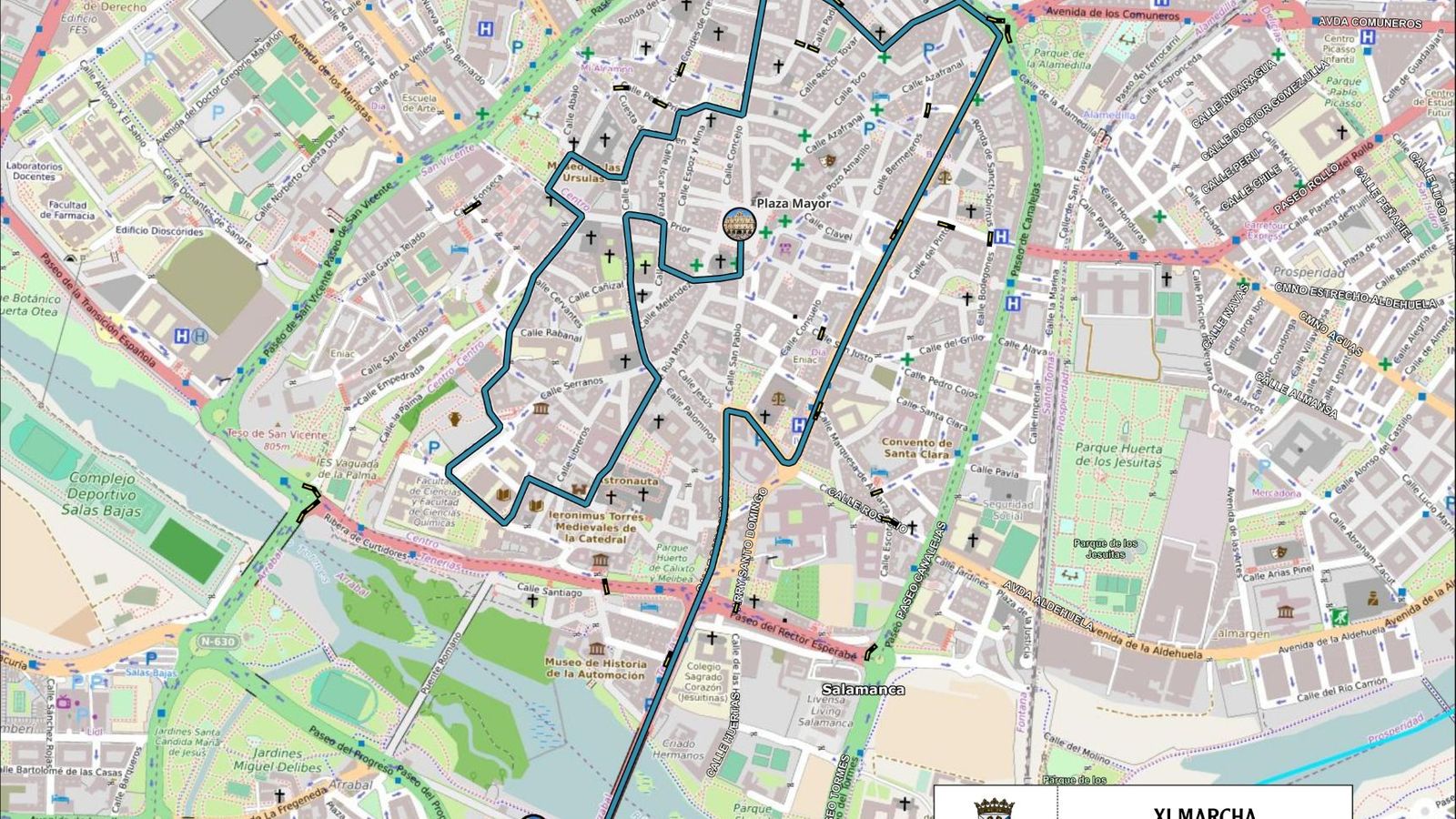 Cortes de tráfico por la marcha contra el cáncer en Salamanca