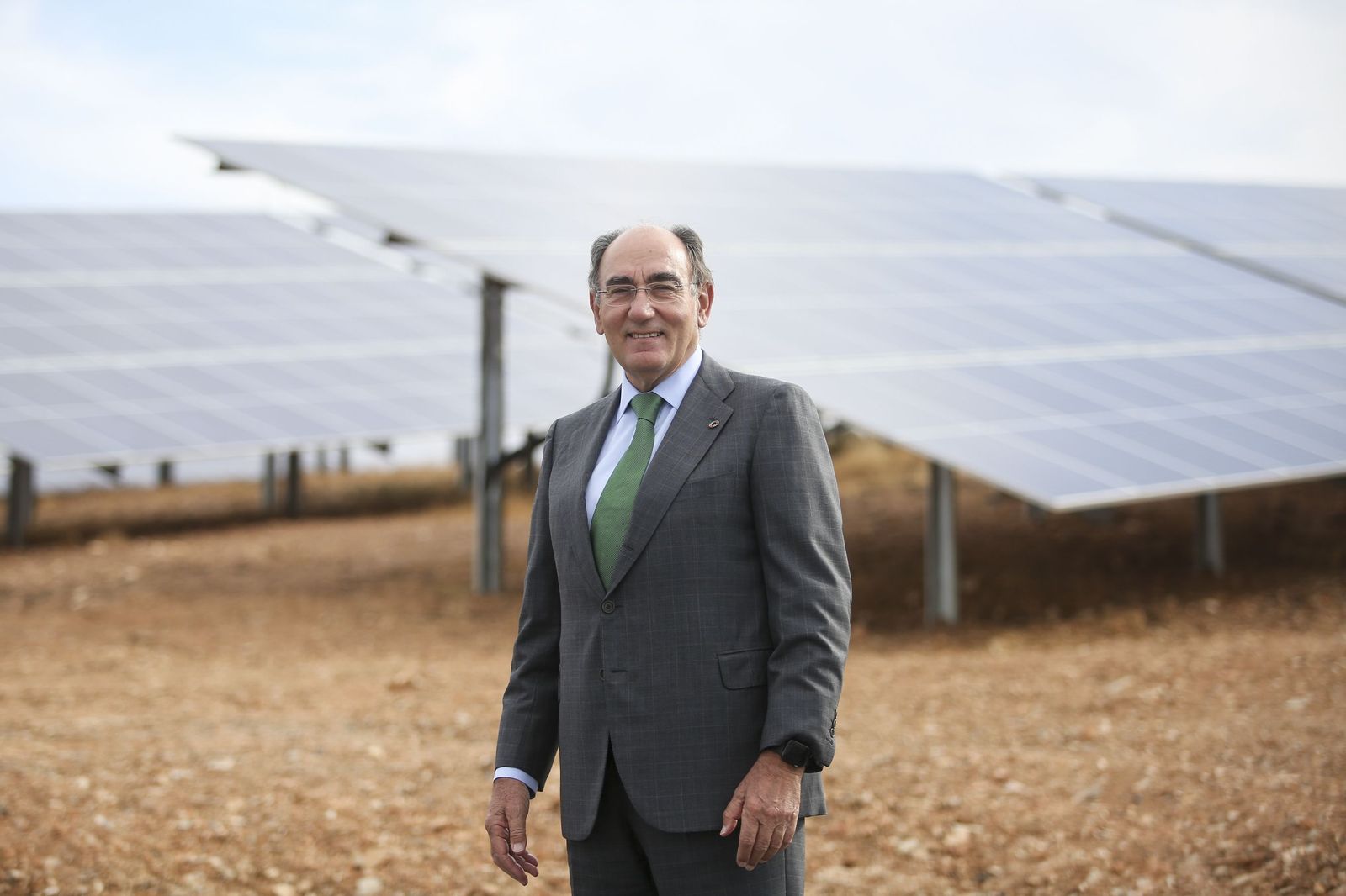 El presidente de Iberdrola, Ignacio Galán, en una instalación fotovoltaica