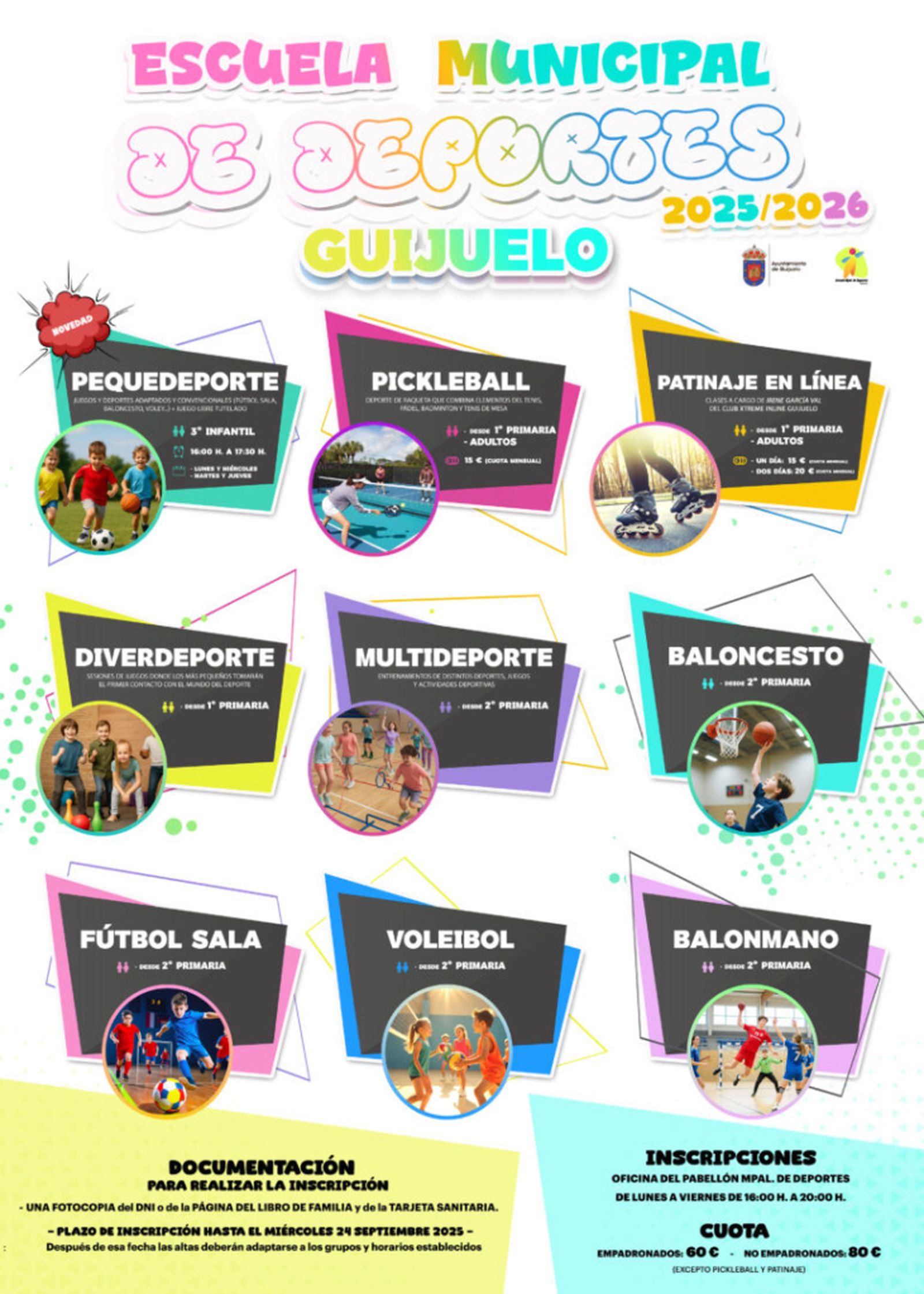 Programación de la Escuela de Deportes de Guijuelo
