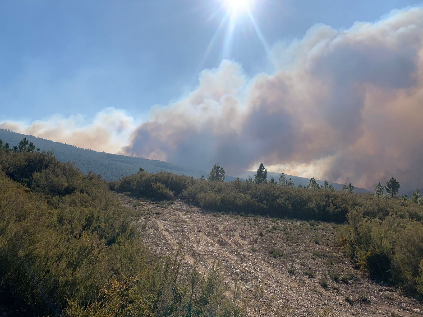 Incendio declarado en Hermisende. Foto de archivo