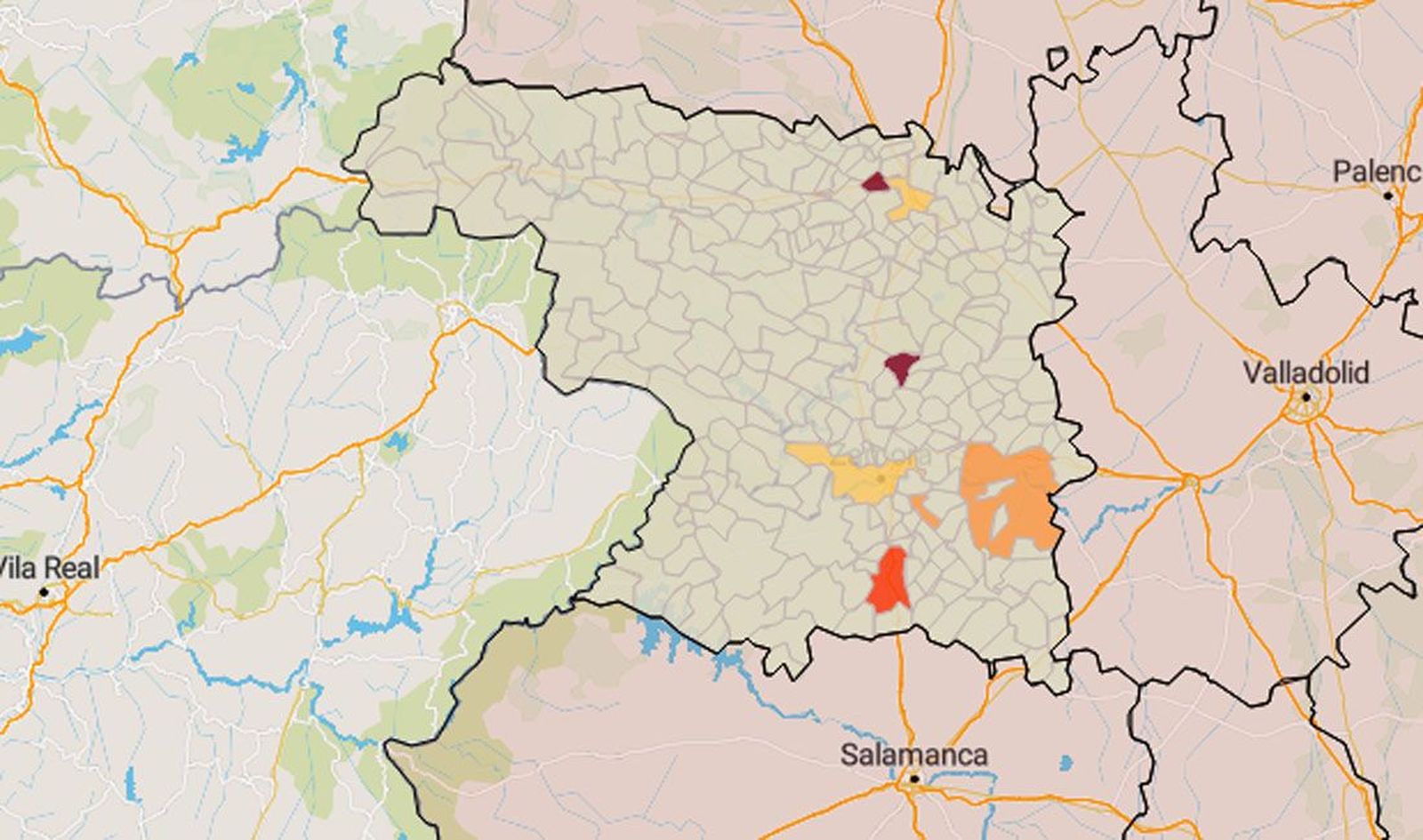 Situación de los municipios zamoranos