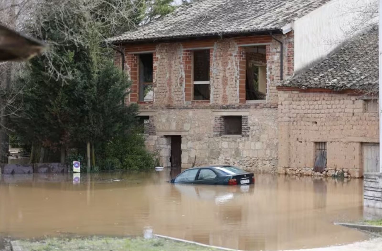 Inundaciones provocadas por el desbordamiento del río Duero, a 14 de febrero de 2026, en San Esteban de Gormaz, Soria