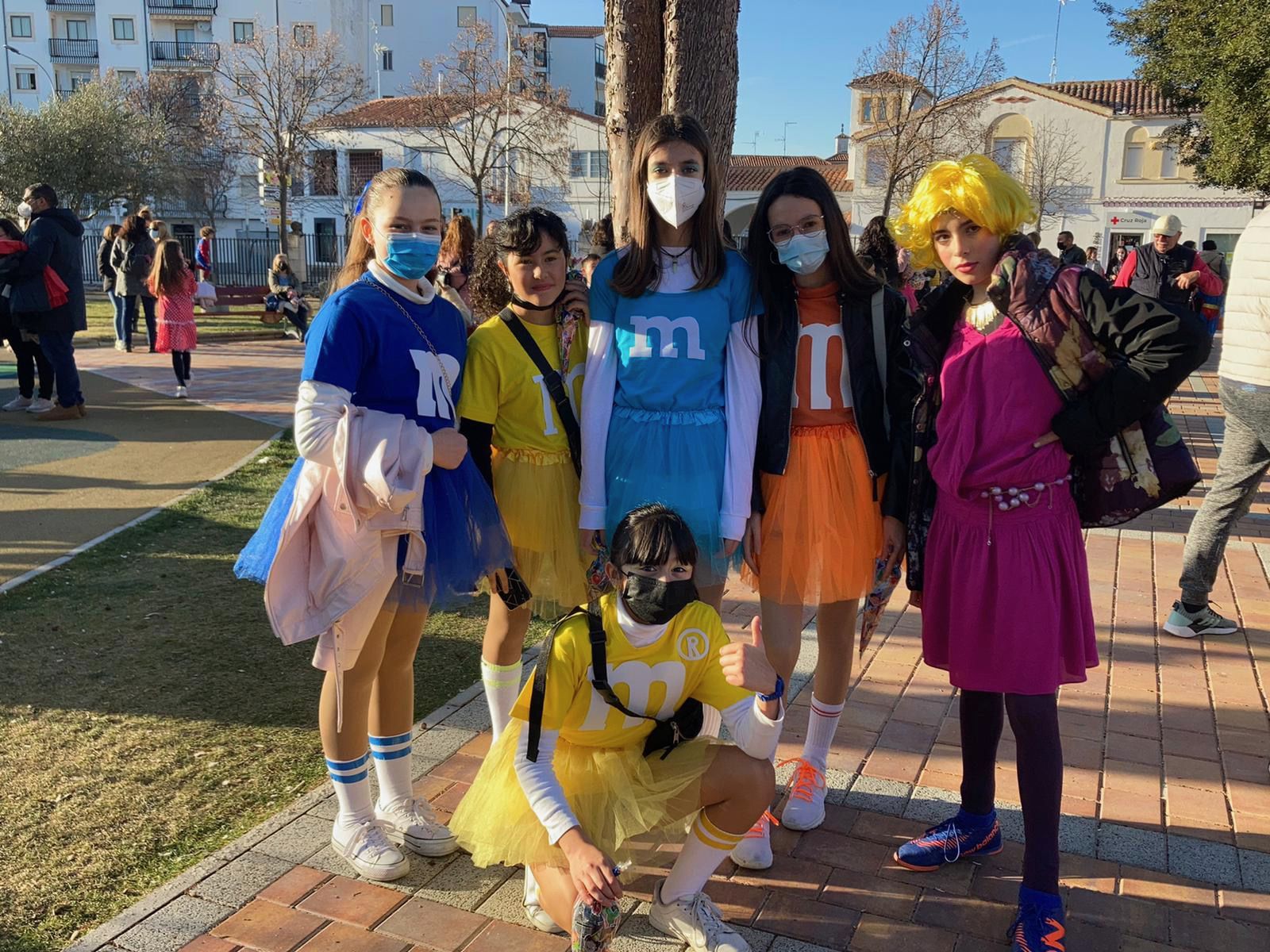 Algunos de los participantes en el baile infantil de Carnaval de Peñaranda