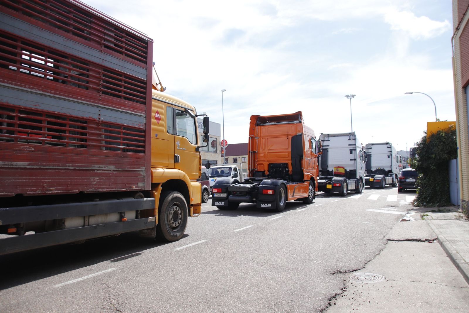 Marcha lenta de transportistas por Salamanca.