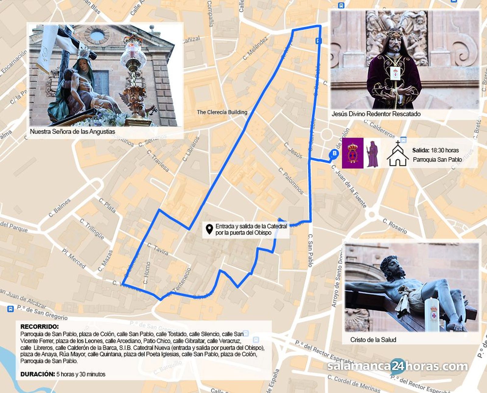 Recorrido procesión de Jesús Rescatado 2025